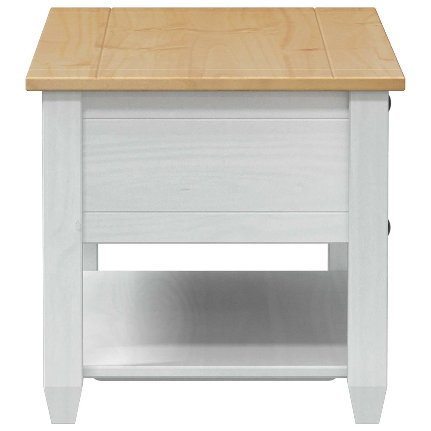 Dohányzóasztal fiókkal Fehér 100 x 48 x 45 cm Tömör Fenyőfa