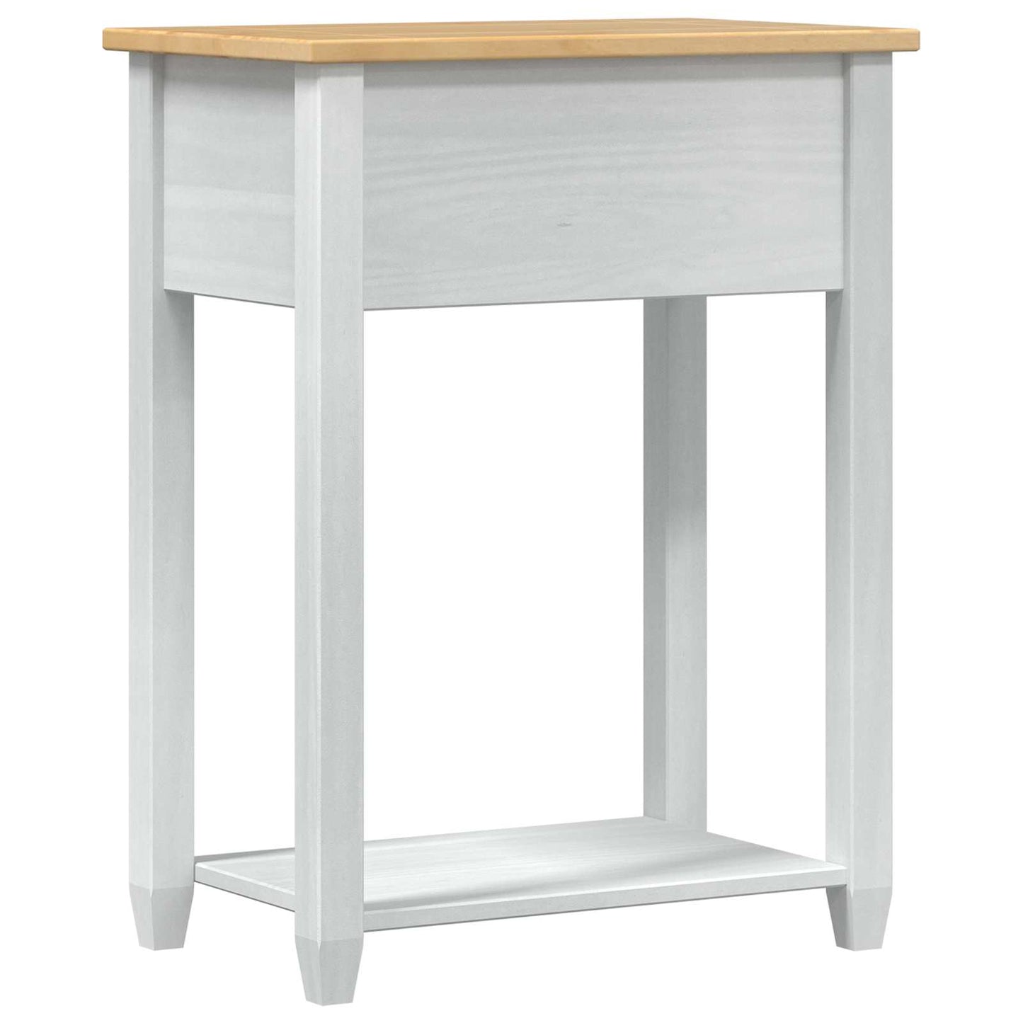 Konzolasztal fiókkal Fehér 55 x 35 x 73 cm Tömör fenyőfa