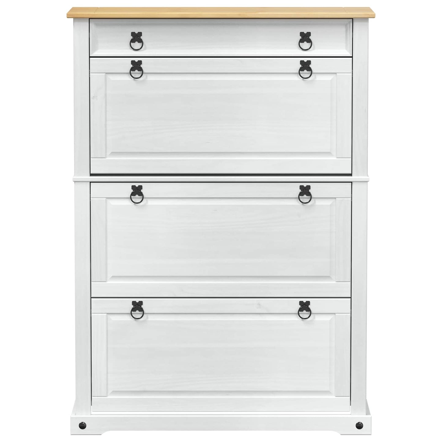 Cipőszekrény Corona Fehér 99 x 32 x 138 cm Tömör fenyőfa
