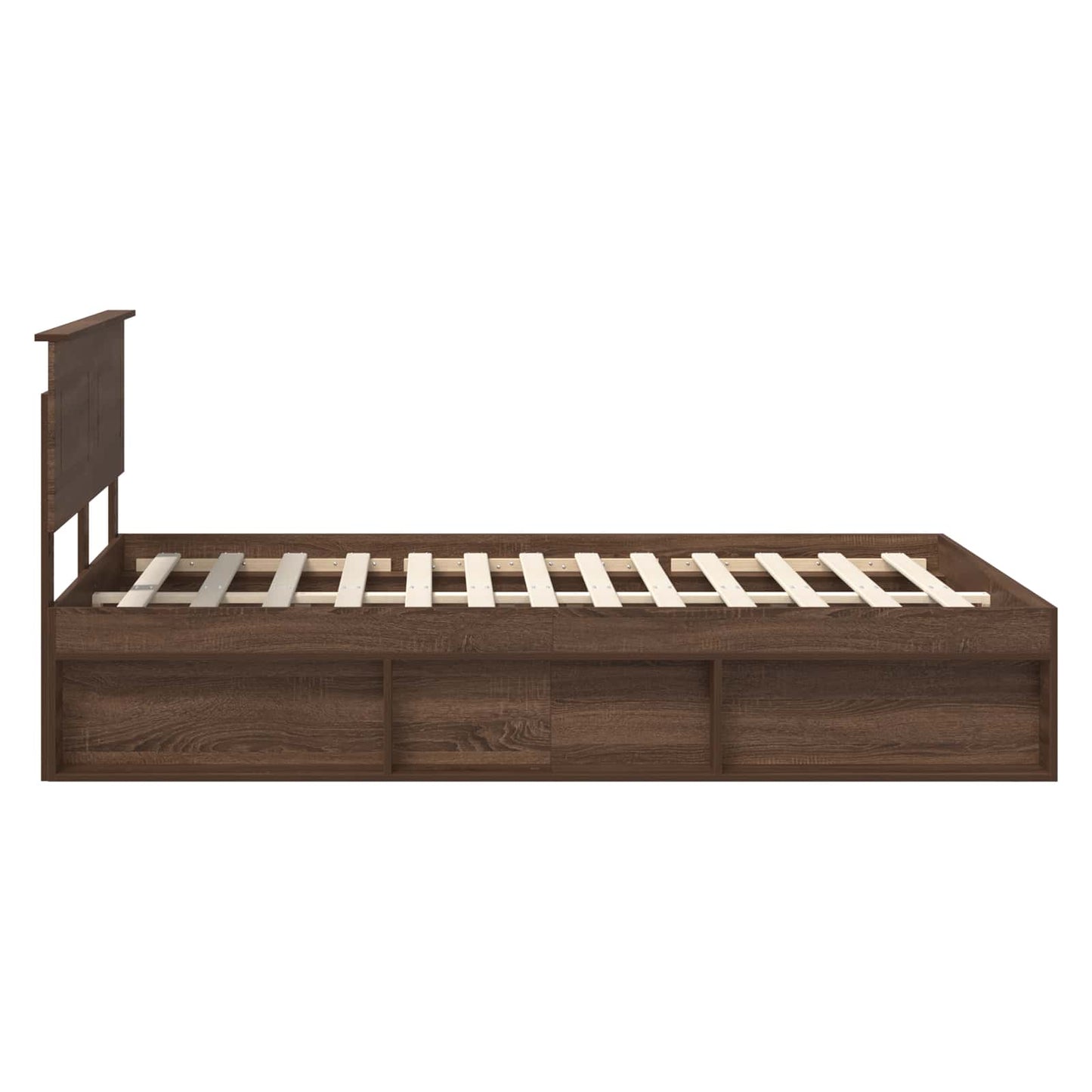 Ágykeret fejtámlával Barna Tölgy 140 x 200 cm Szerelt fa