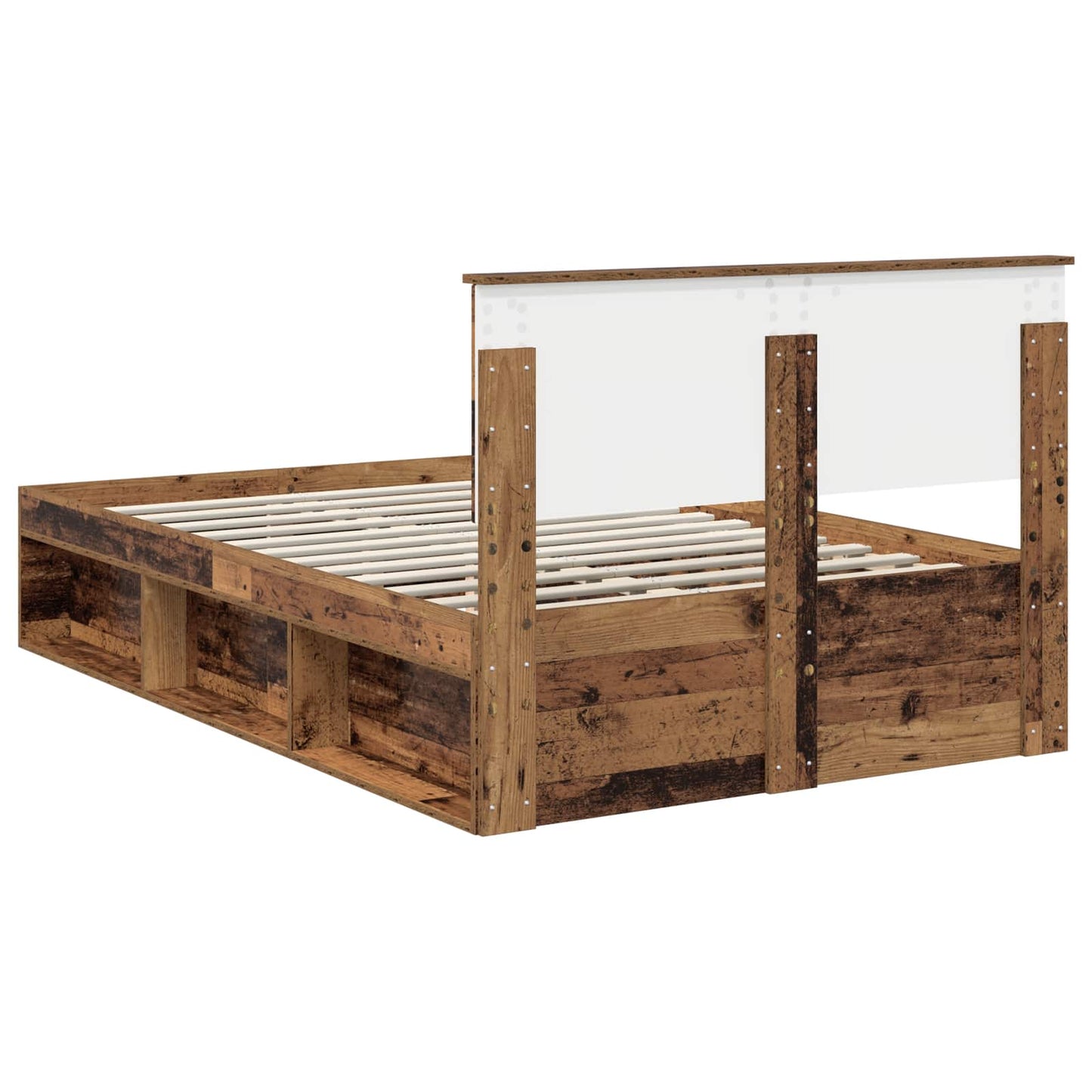 Ágykeret fejtámlával Öreg fa 120 x 200 cm Szerelt fa