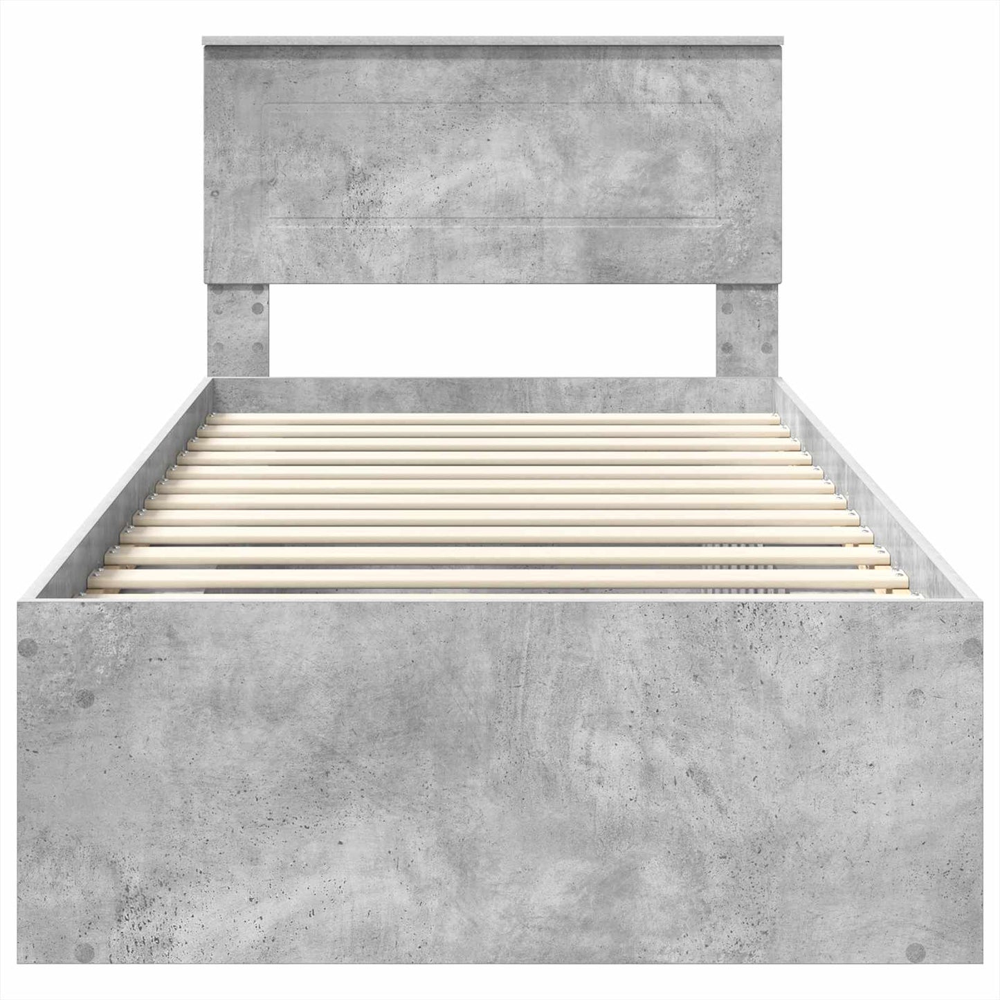 Ágykeret fejtámlával Beton Szürke 75 x 190 cm Szerelt fa