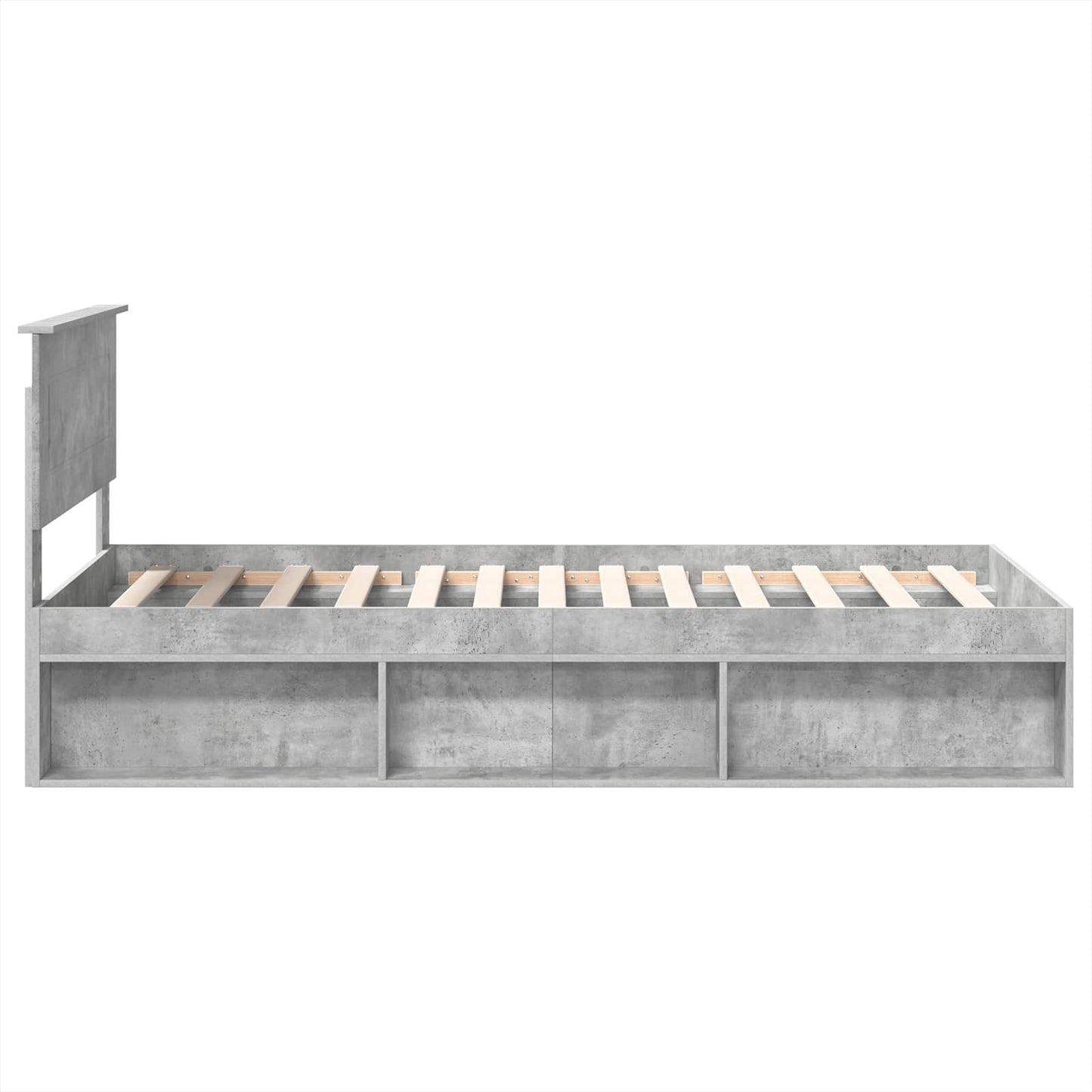 Ágykeret fejtámlával Beton Szürke 75 x 190 cm Szerelt fa