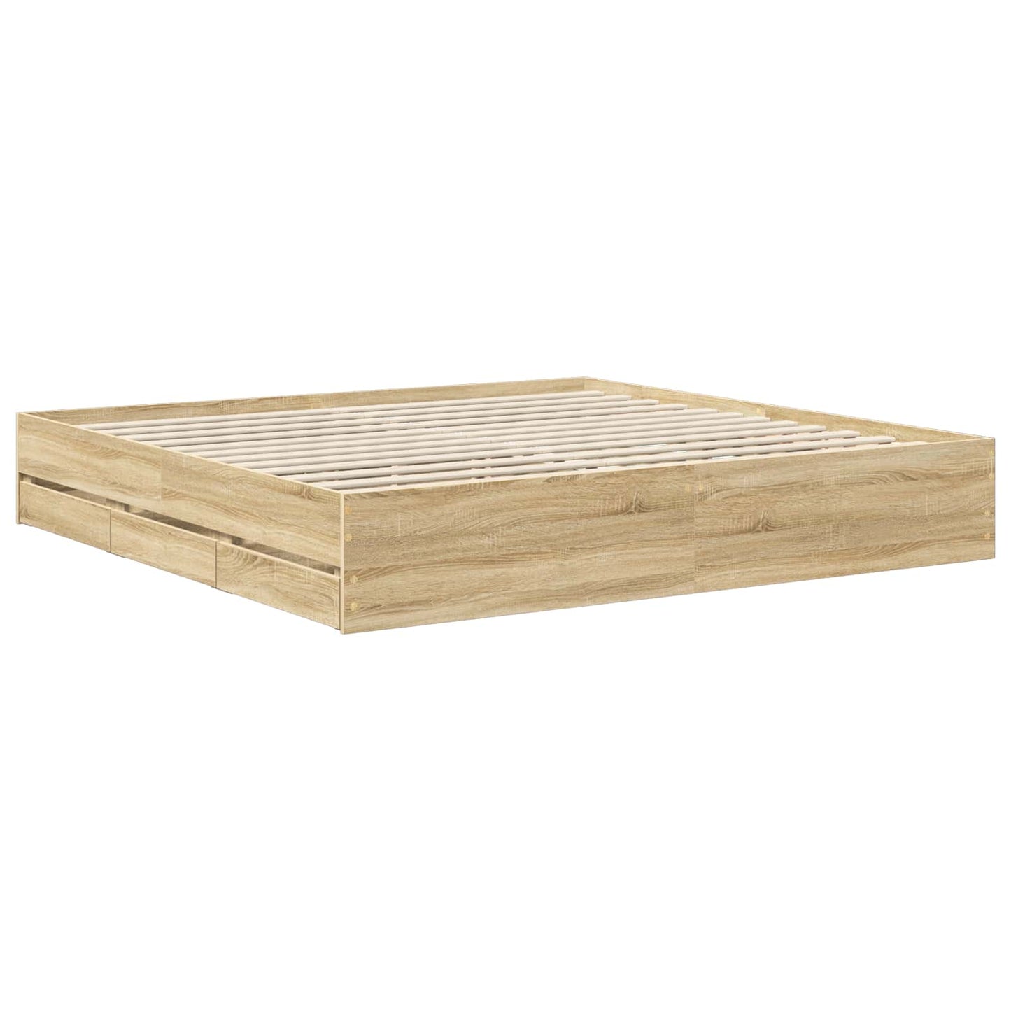 Ágykeret fiókkal tárolóval Sonoma tölgy 200 x 200 cm Mérnöki Fa