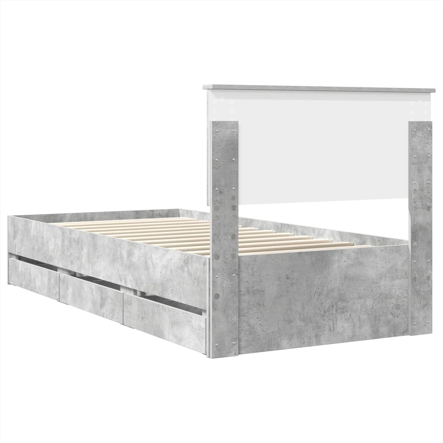Ágykeret fiókkal tárolóval Beton Szürke 75 x 190 cm Mérnöki Fa