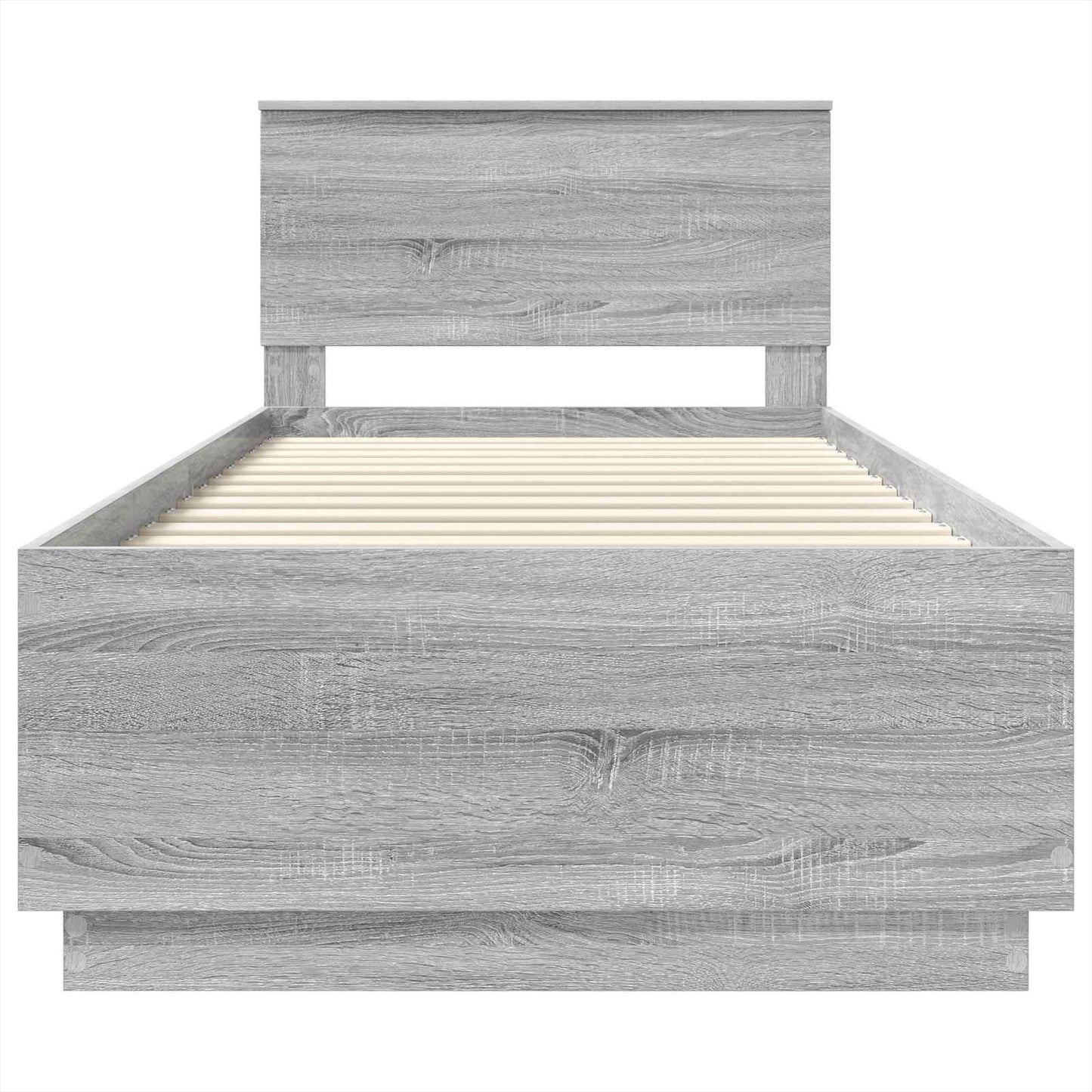 Ágykeret LED szalagokkal Szürke Sonoma 70 x 190 cm Szerelt Fa