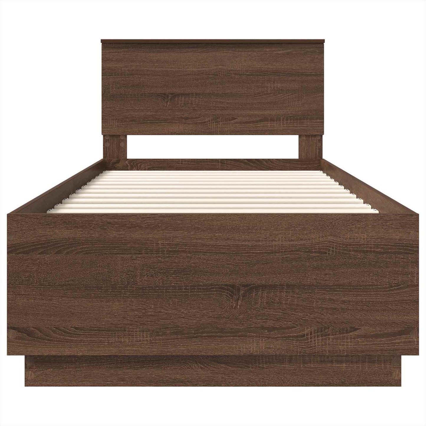 Ágykeret LED szalagokkal Barna Tölgy 70 x 190 cm Szerelt Fa