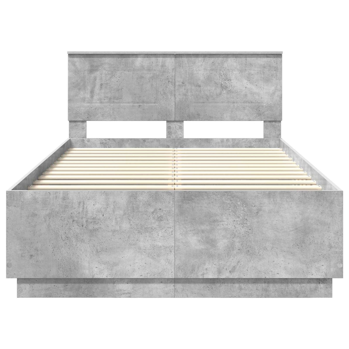 Ágykeret fejtámlával Betonszürke 120 x 200 cm Szerelt Fa