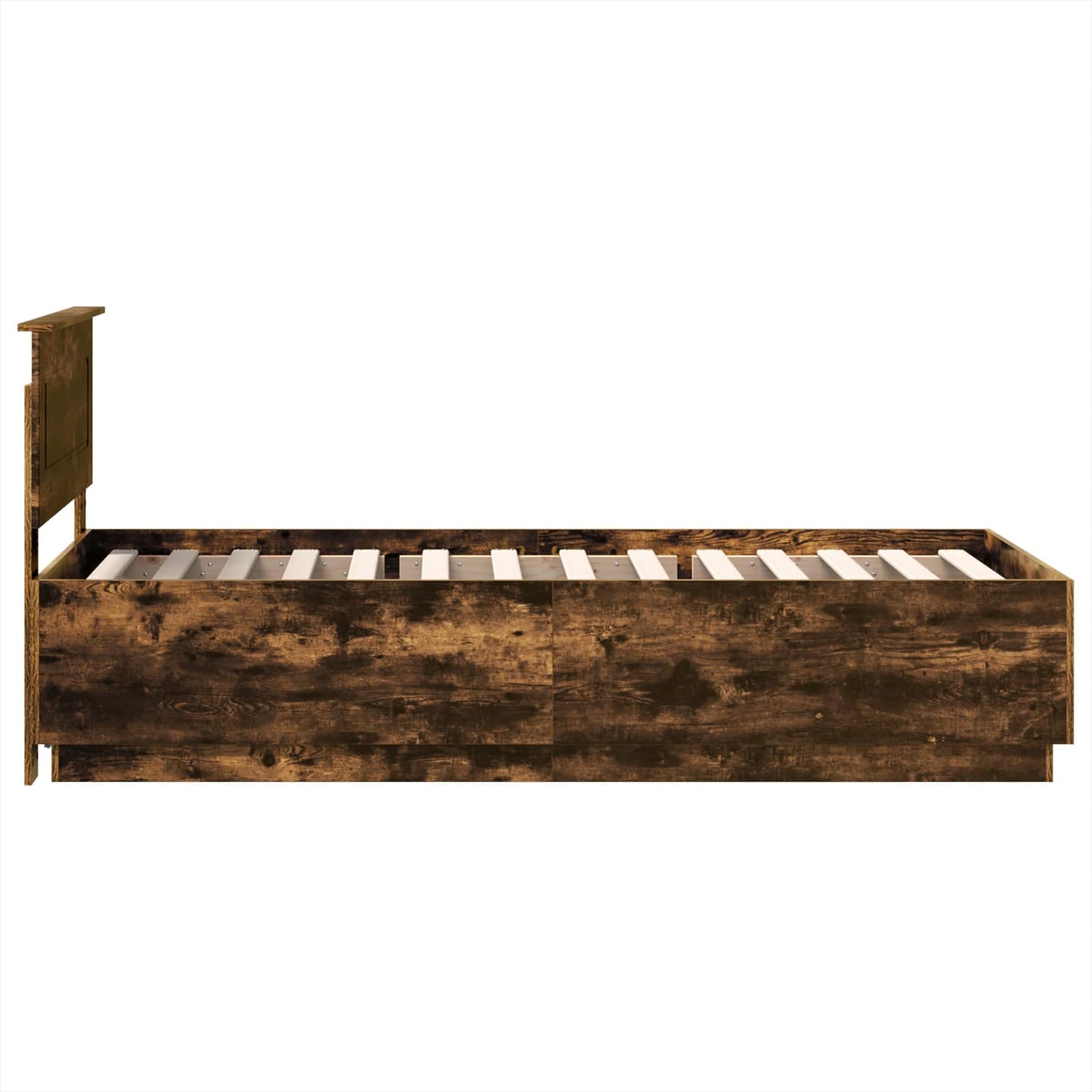 Ágykeret fejtámlával Füstös Tölgy 100 x 200 cm Szerelt Fa