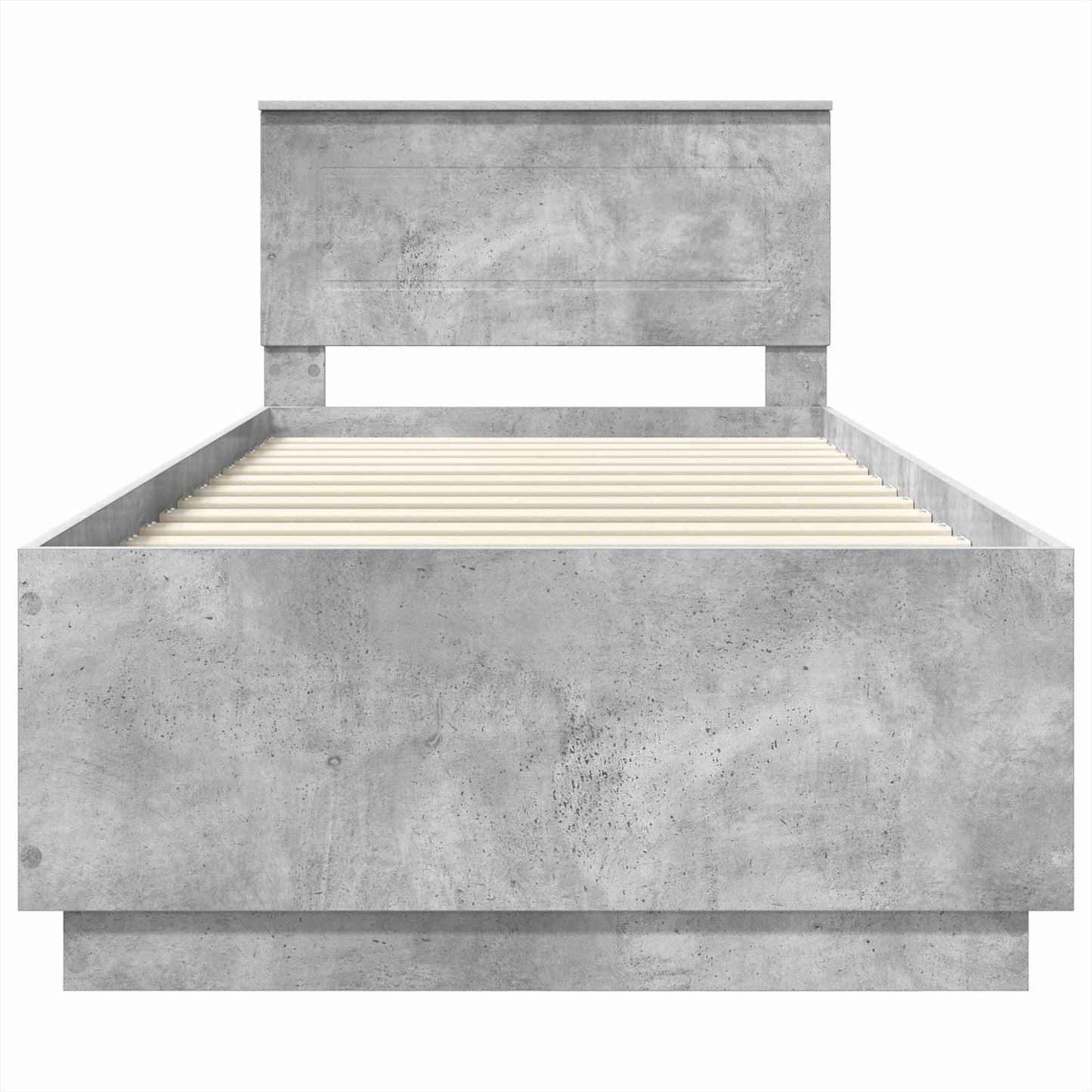 Ágykeret fejtámlával Betonszürke 70 x 190 cm Szerelt Fa