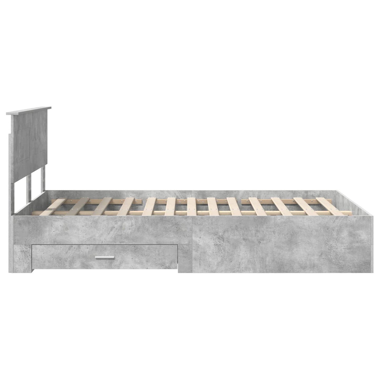 Ágykeret fiókkal tárolóval Beton Szürke 135 x 190 cm Szerelt Fa