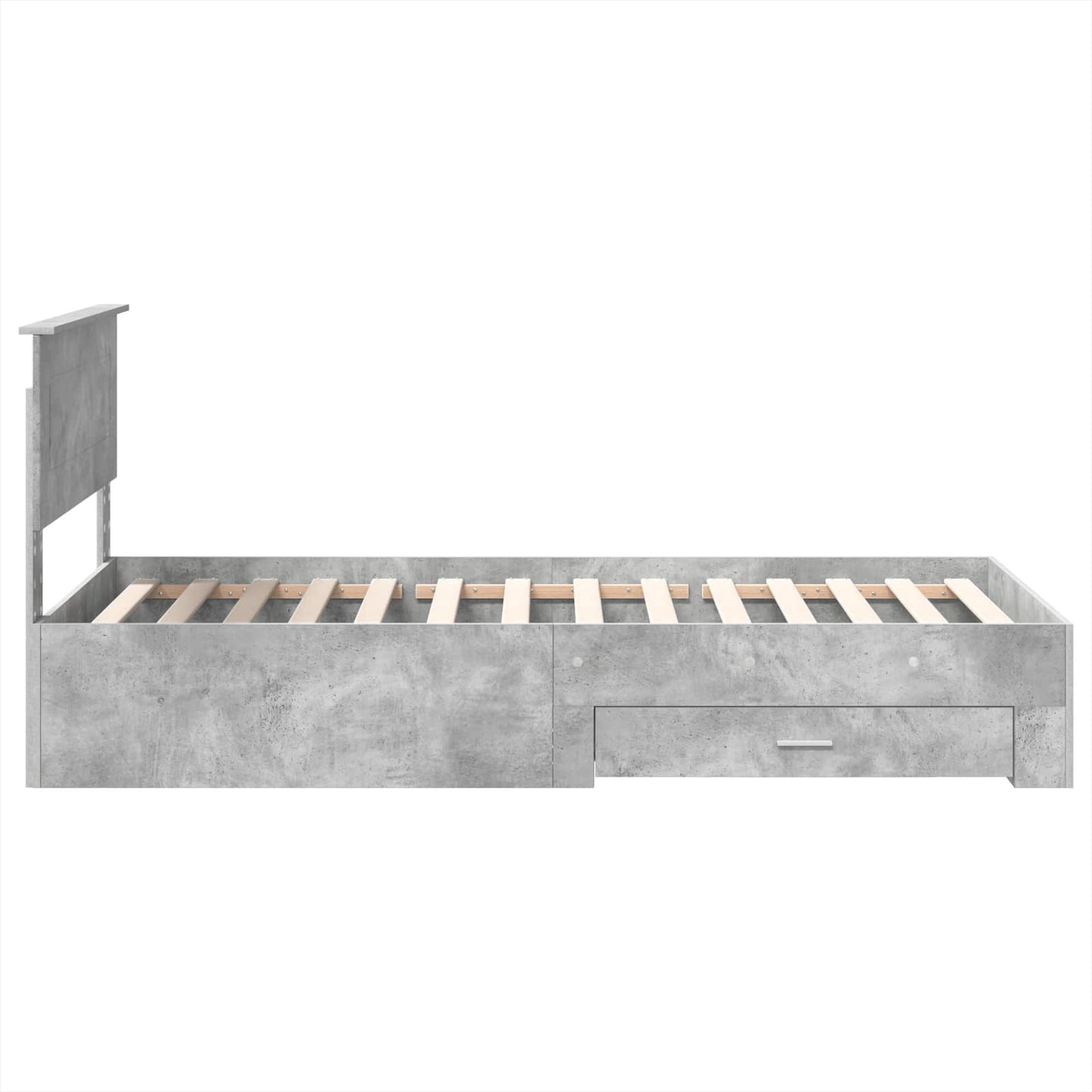 Ágykeret fiókkal tárolóval Beton Szürke 100 x 200 cm Szerelt Fa