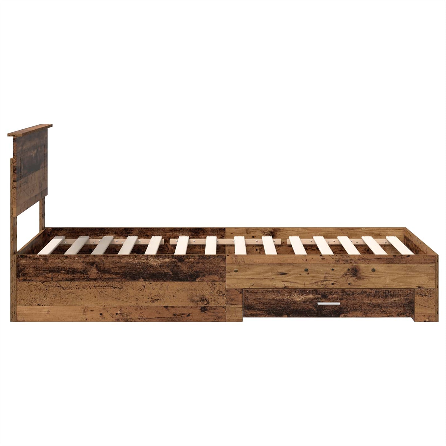 Ágykeret fiókkal fejtámlával Öreg fa 90 x 190 cm Szerelt Fa
