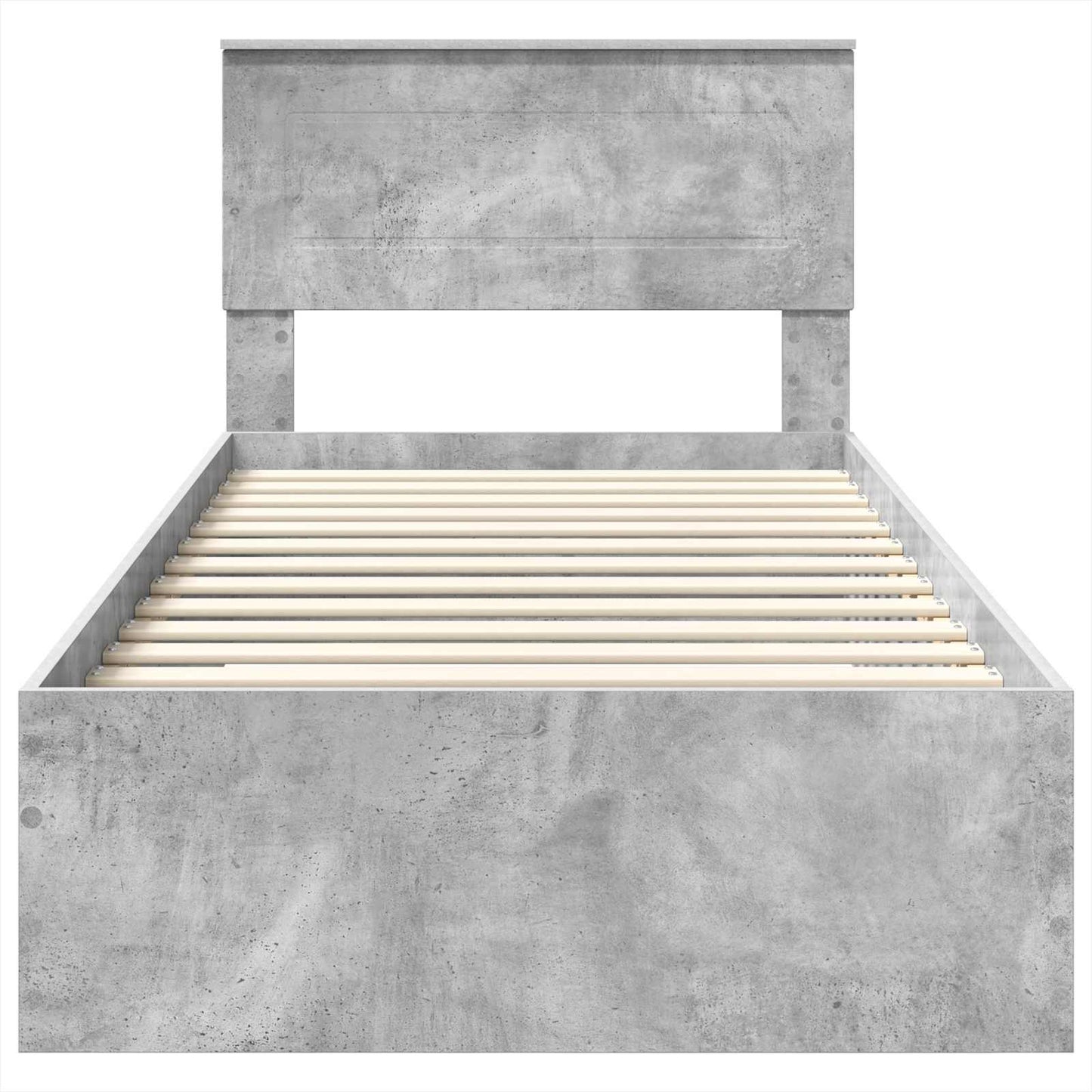 Ágykeret fiókkal Beton szürke és ezüst 75 x 190 cm Szerelt Fa