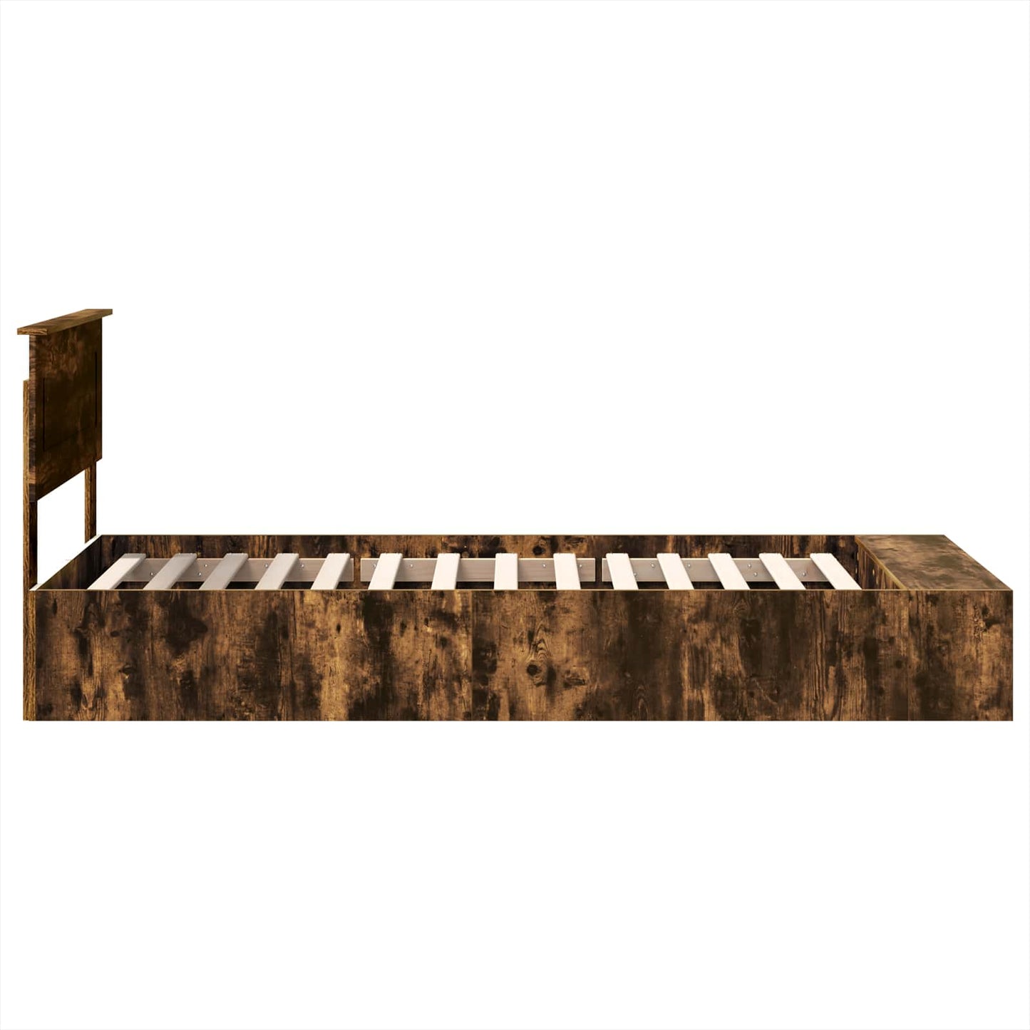 Ágykeret polcokkal Füstölt tölgy 90 x 200 cm Szerelt Fa