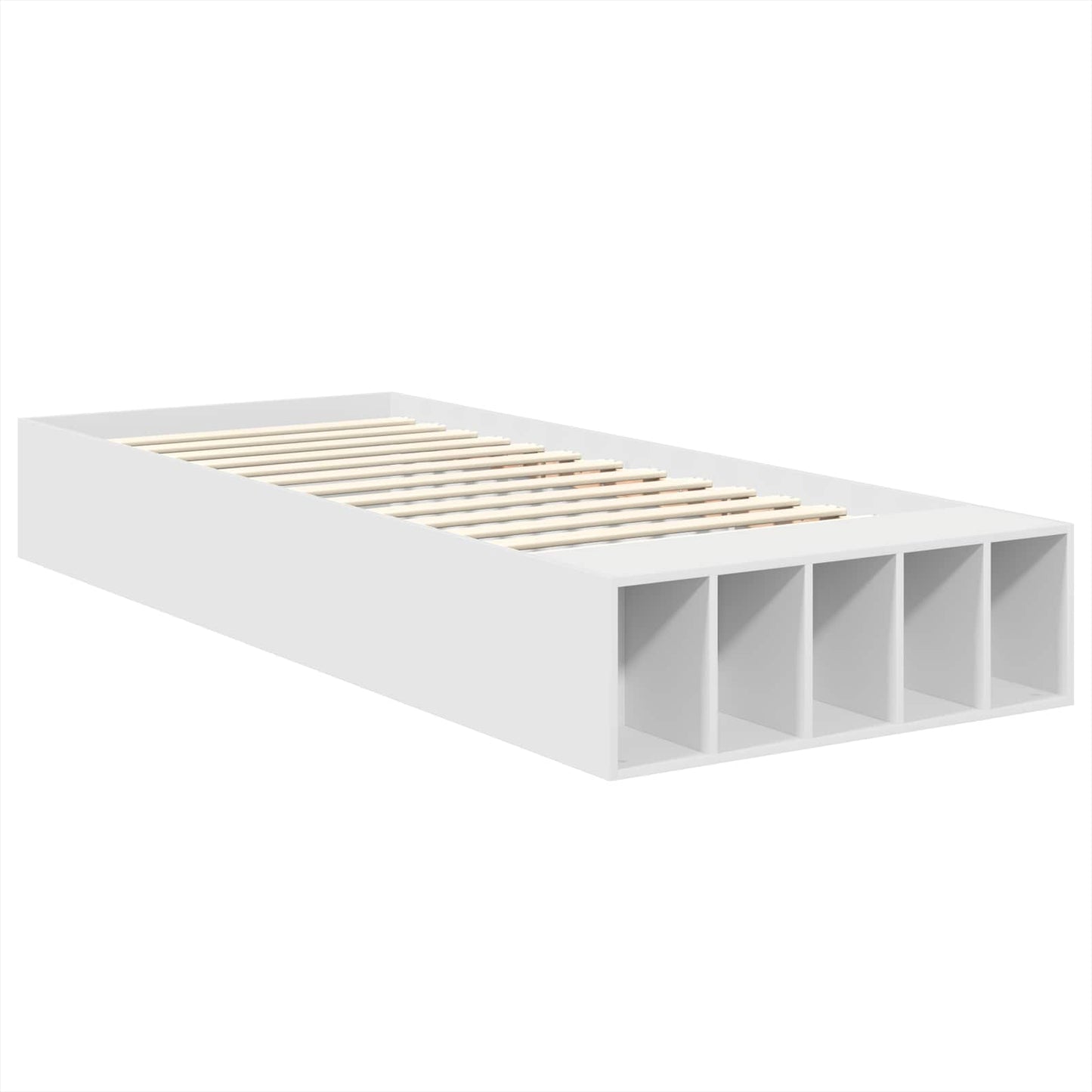 Ágykeret polcokkal fejtámlával Fehér 75 x 190 cm Szerelt Fa