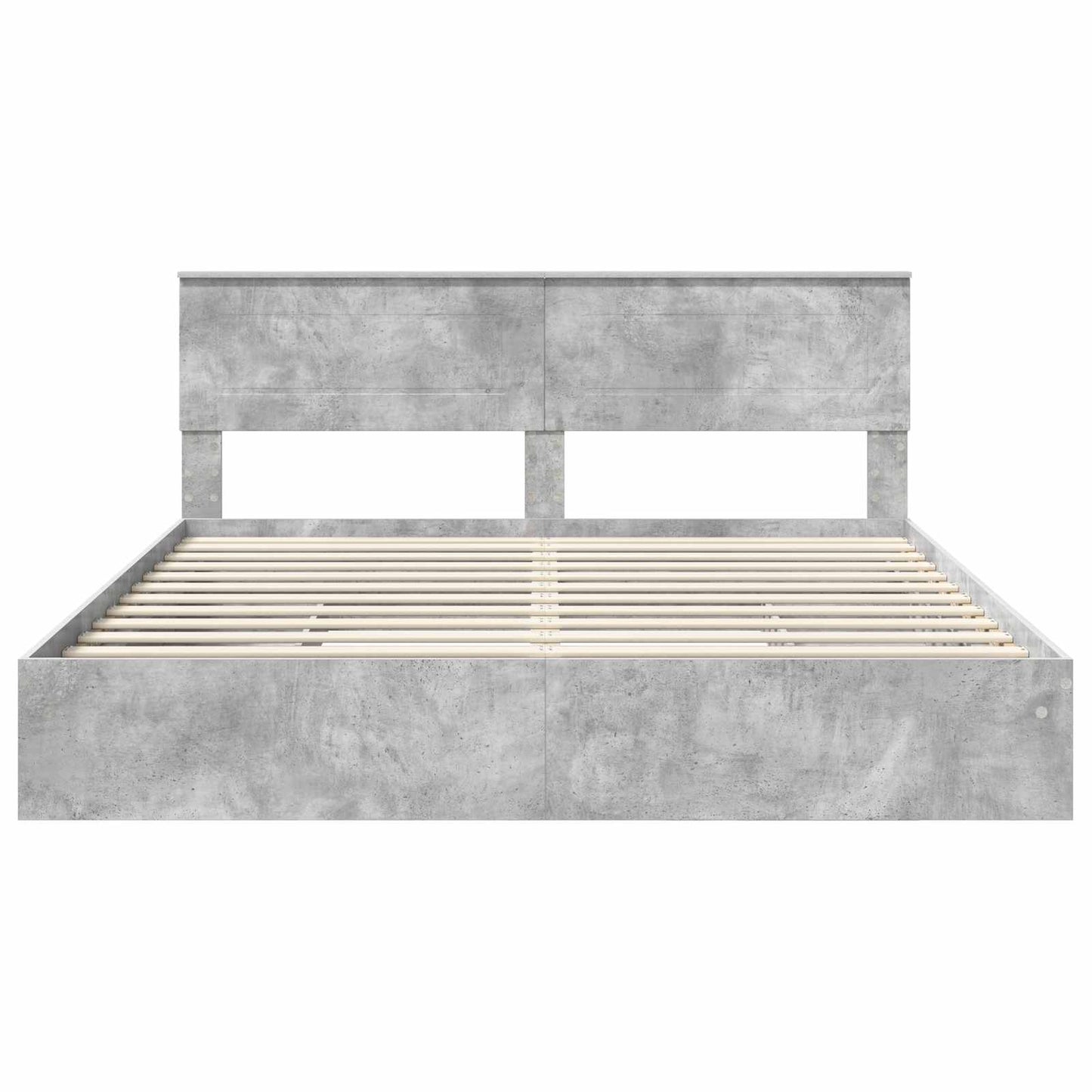 Tárolós Ágy fejtámlával Beton Szürke 200 x 200 cm Faanyag