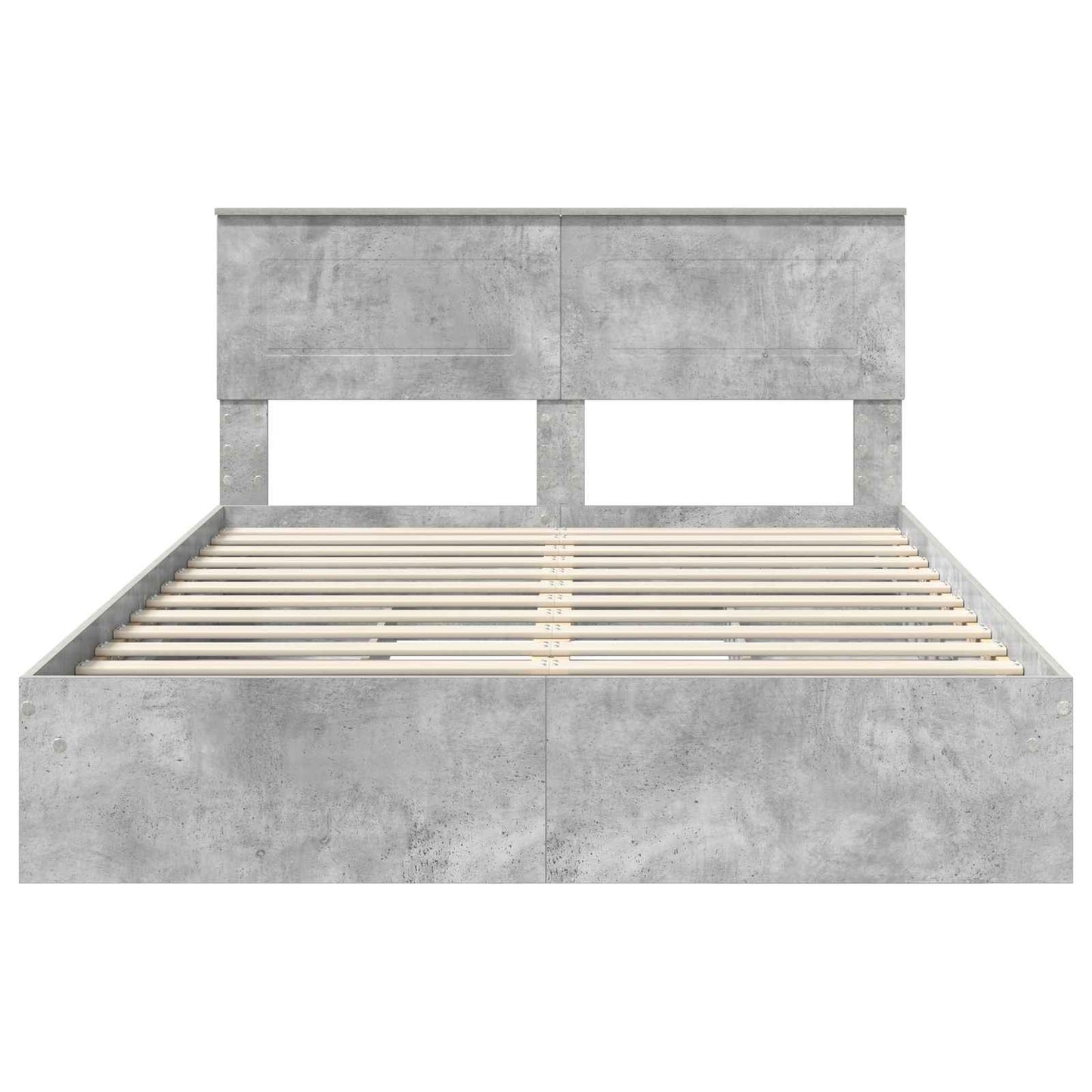 Tárolós Ágy fiókkal Beton Szürke 150 x 200 cm Szerelt Fa