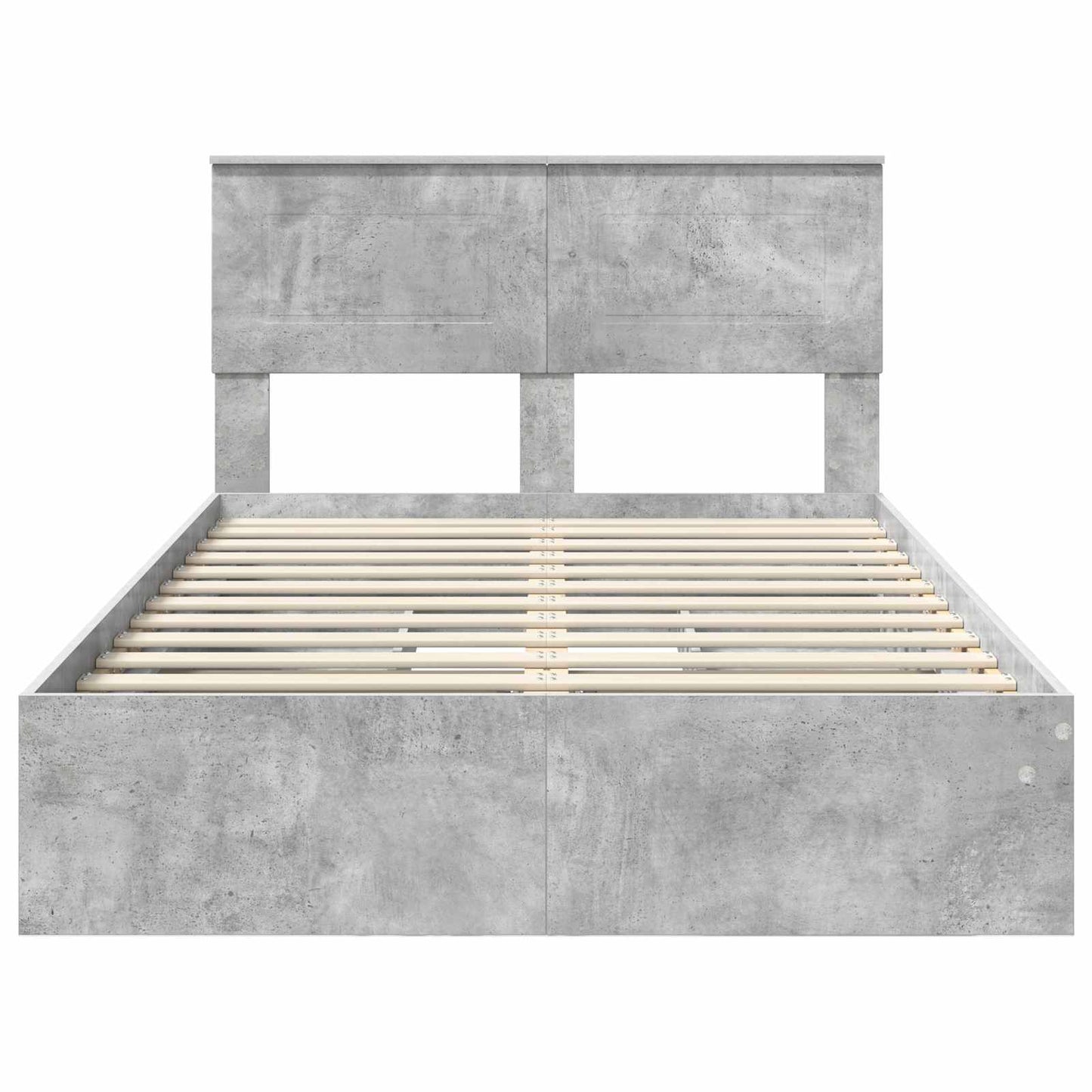 Tárolós Ágy fiókkal Beton Szürke 135 x 190 cm Szerelt Fa