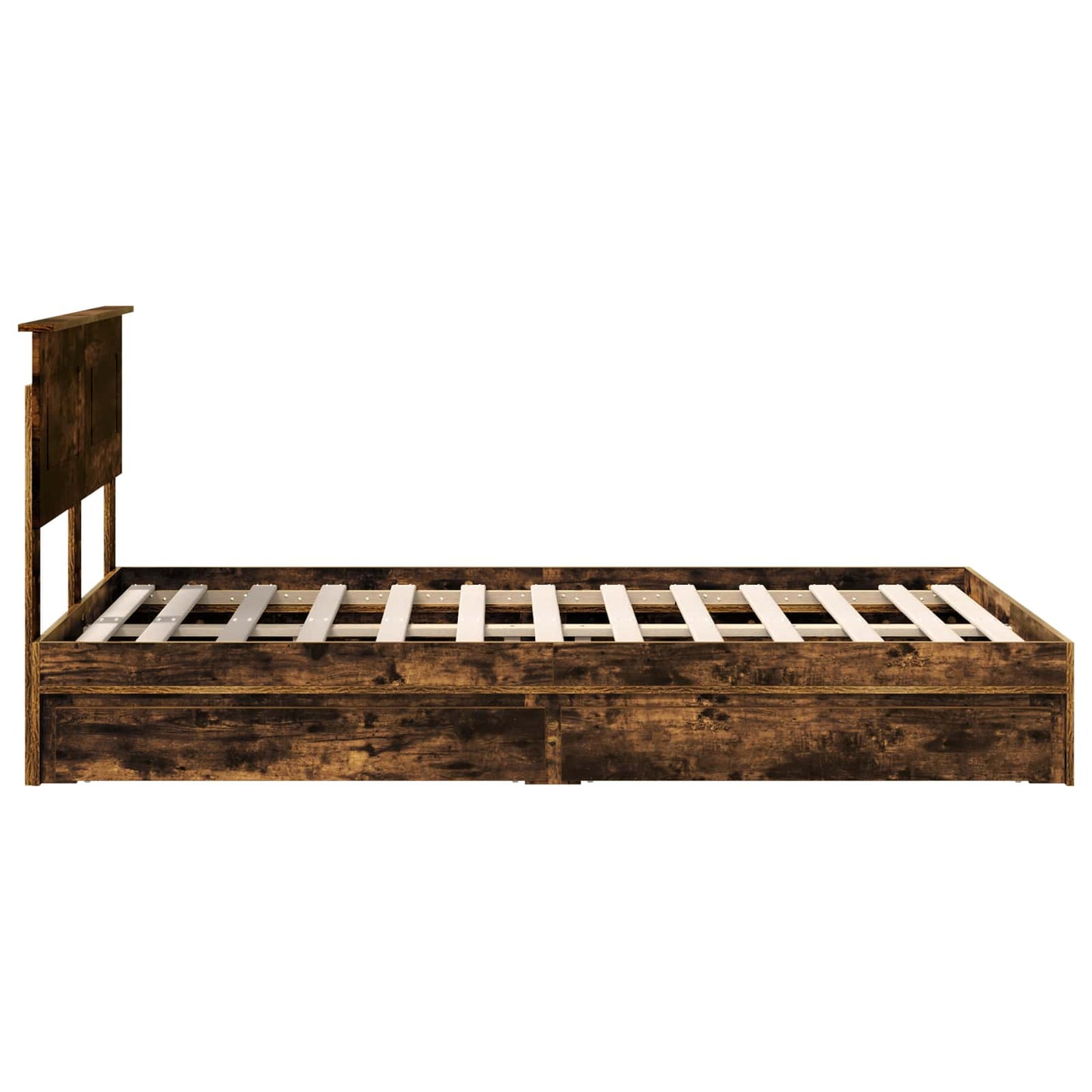 Tárolós Ágy fiókkal Füstölt tölgy 135 x 190 cm Szerelt Fa