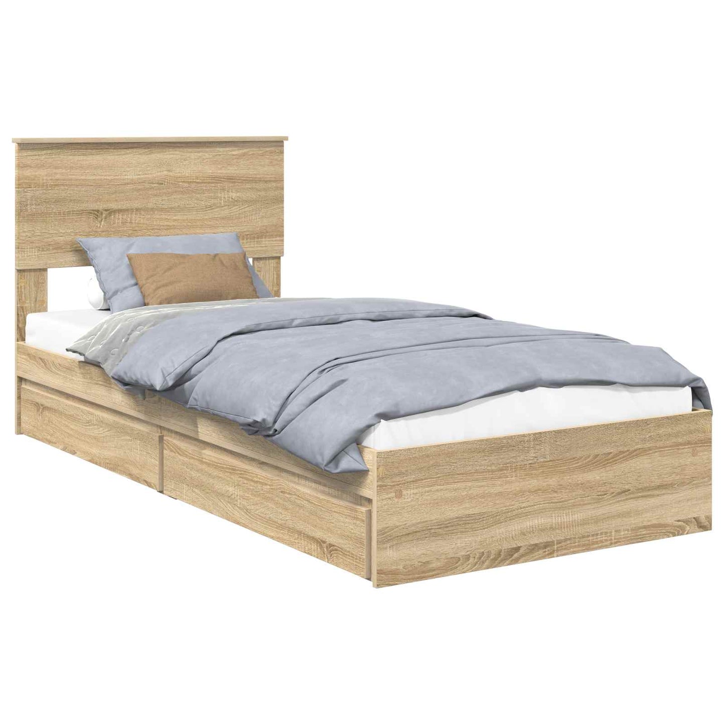 Tárolós Ágy fiókkal Sonoma tölgy 75 x 190 cm Szerelt Fa
