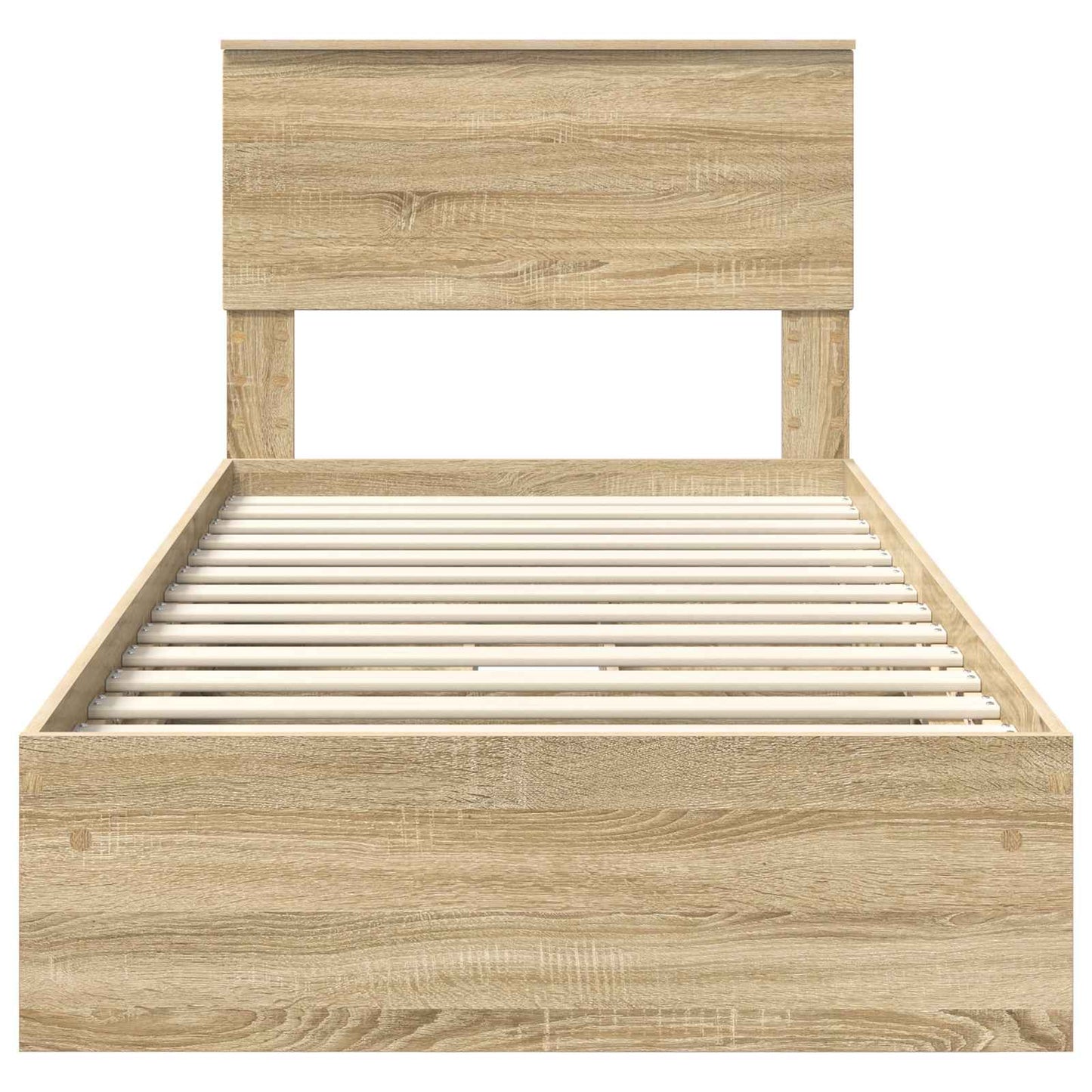 Tárolós Ágy fejtámlával Sonoma tölgy 75 x 190 cm Faanyag