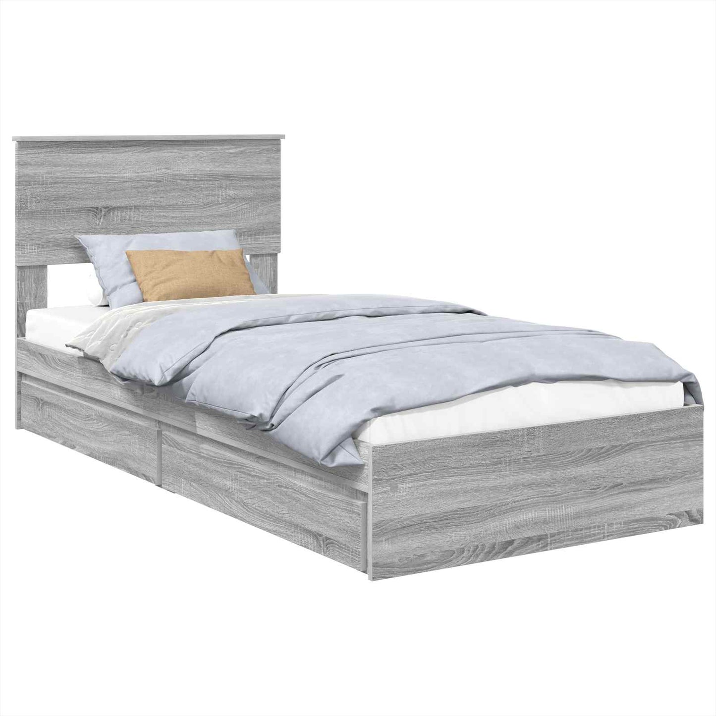 Tárolós Ágy fiókkal Szürke Sonoma 75 x 190 cm Szerelt Fa