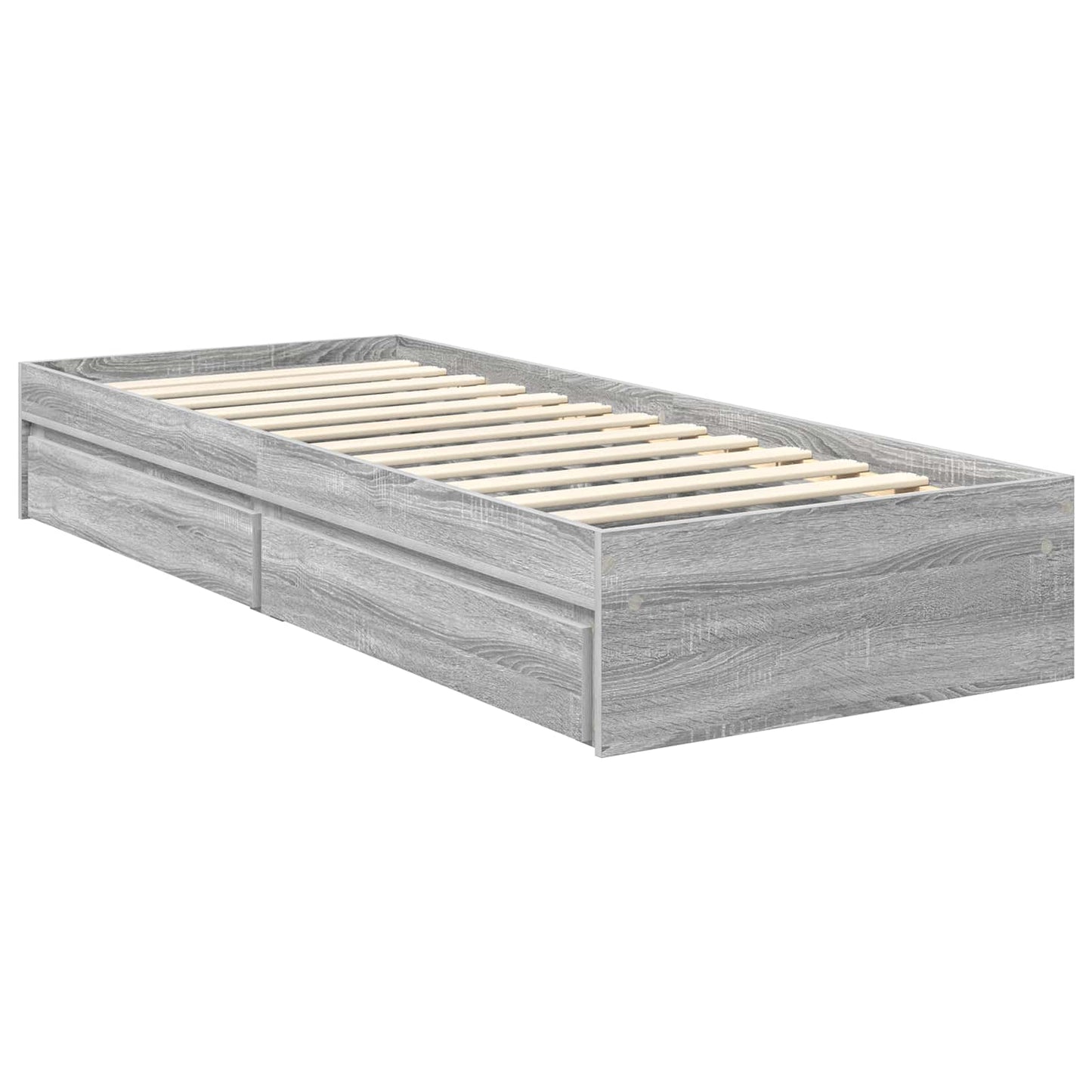 Tárolós Ágy fiókkal Szürke Sonoma 75 x 190 cm Szerelt Fa