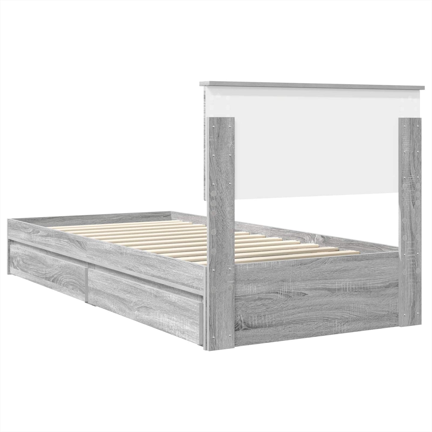 Tárolós Ágy fiókkal Szürke Sonoma 75 x 190 cm Szerelt Fa