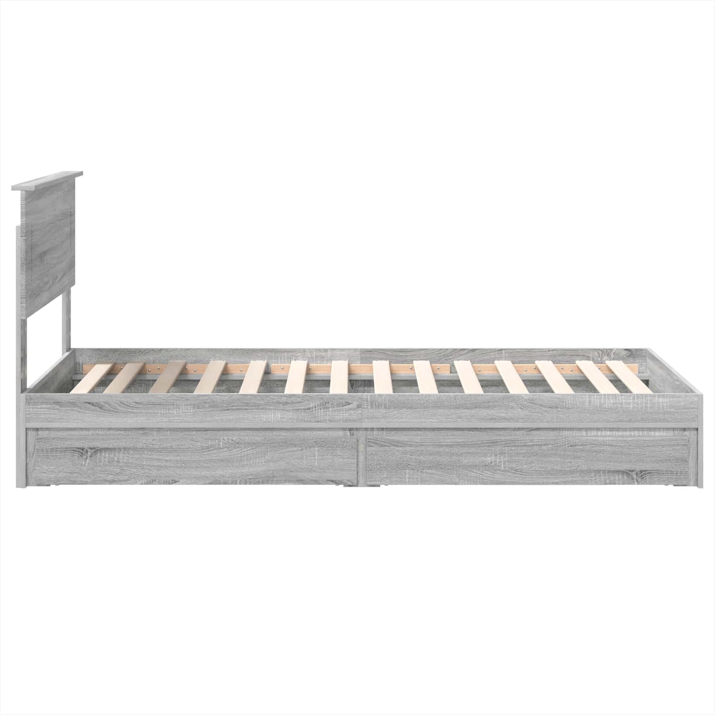 Tárolós Ágy fiókkal Szürke Sonoma 75 x 190 cm Szerelt Fa