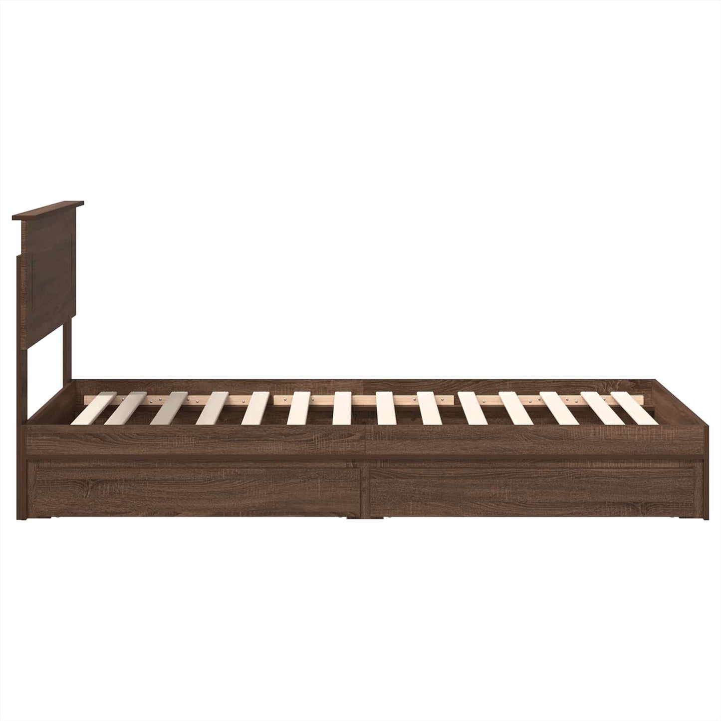 Tárolós Ágy fiókkal Barna Tölgy 75 x 190 cm Szerelt Fa