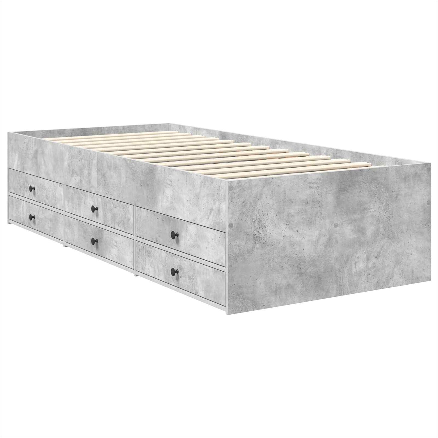 Nappaliágy Beton Szürke és Fekete 100 x 200 cm Szerelt Fa