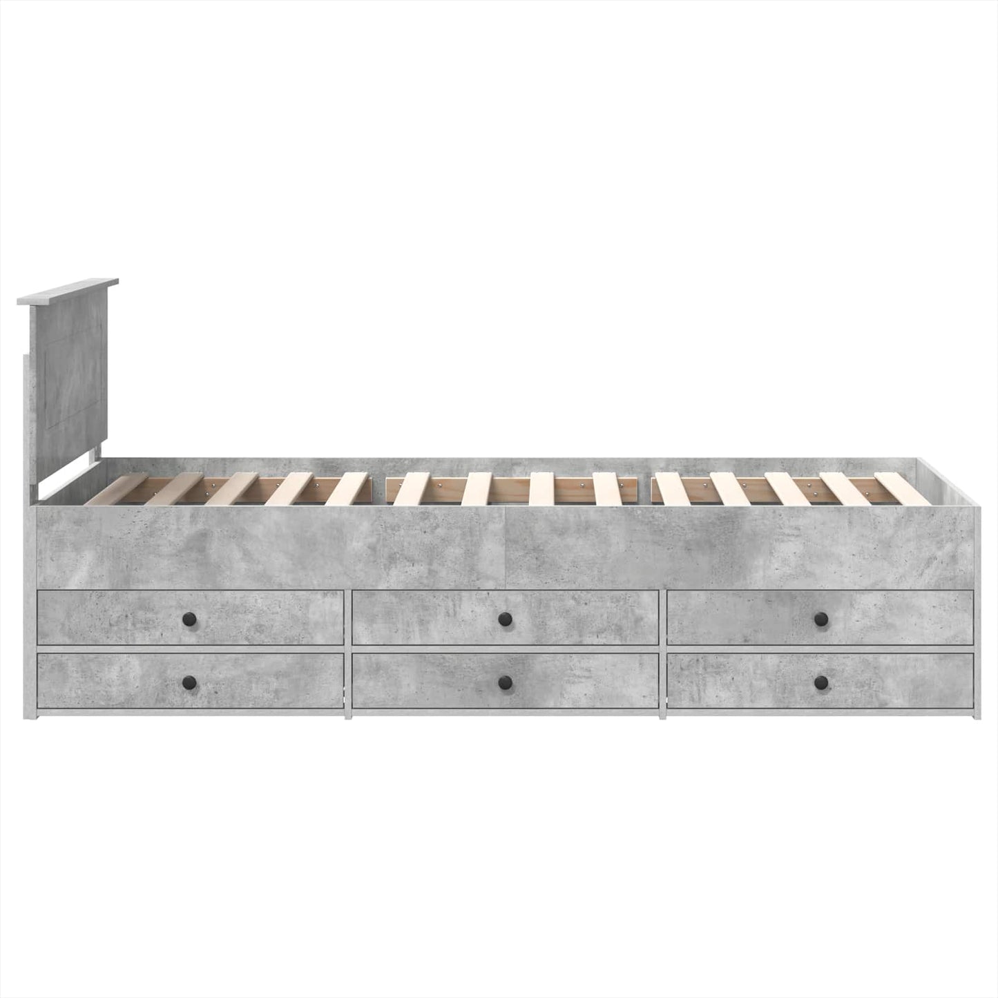 Nappaliágy Beton Szürke és Fekete 100 x 200 cm Szerelt Fa