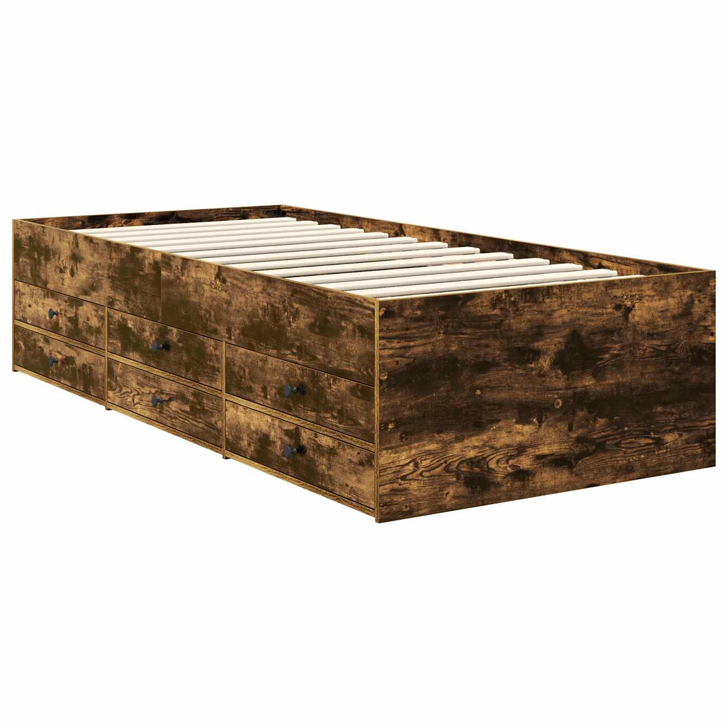 Nappaliágy Füstölt Tölgy és Fekete 100 x 200 cm Szerelt Fa