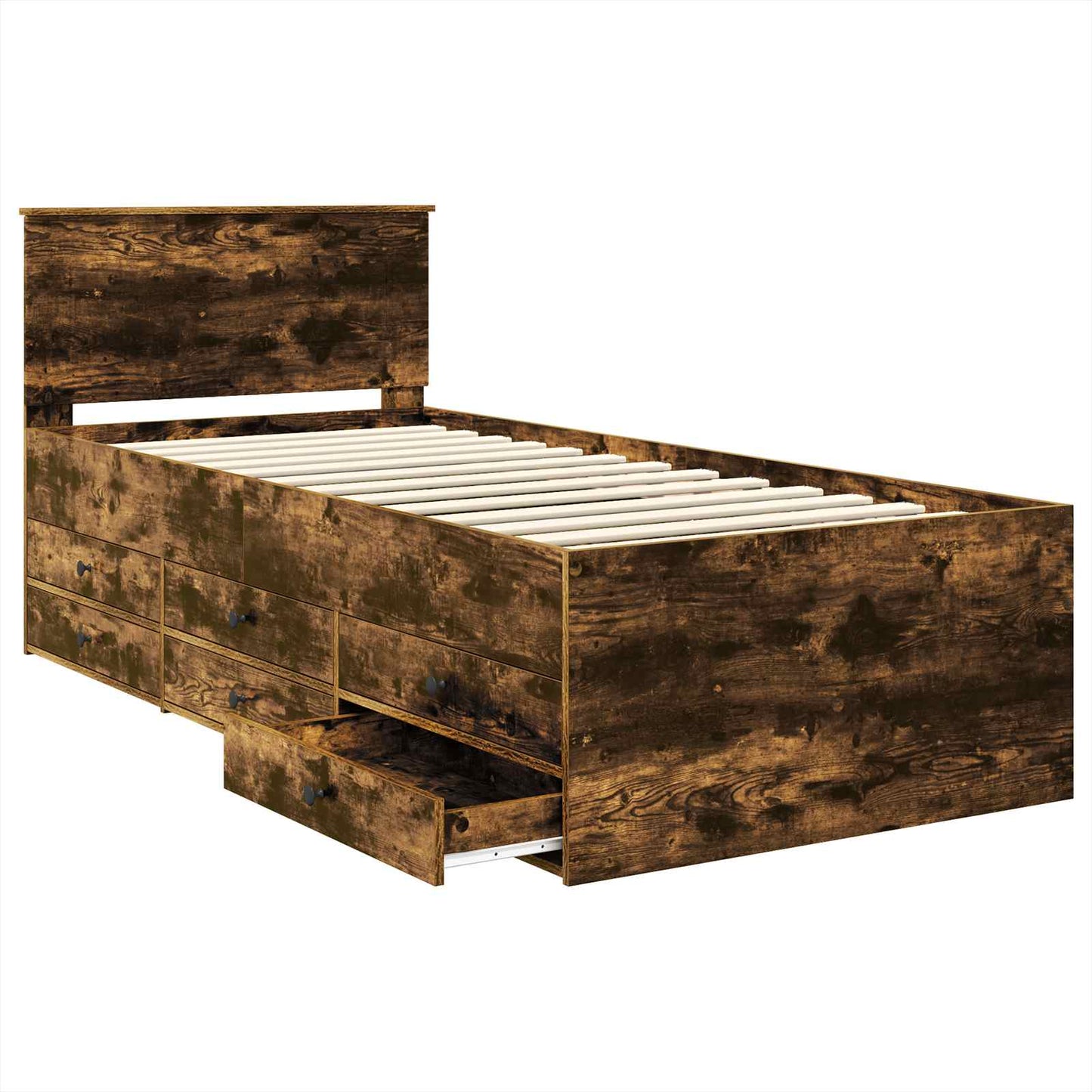 Nappaliágy Füstölt Tölgy és Fekete 90 x 200 cm Szerelt Fa