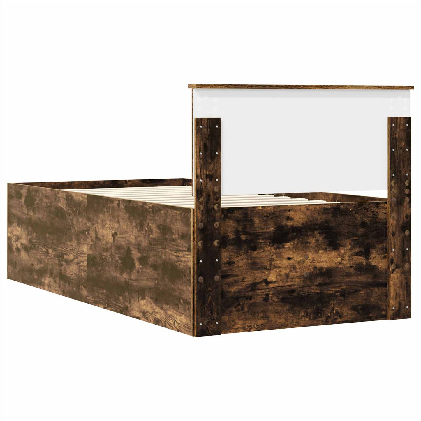 Nappaliágy Füstölt Tölgy és Fekete 90 x 200 cm Szerelt Fa