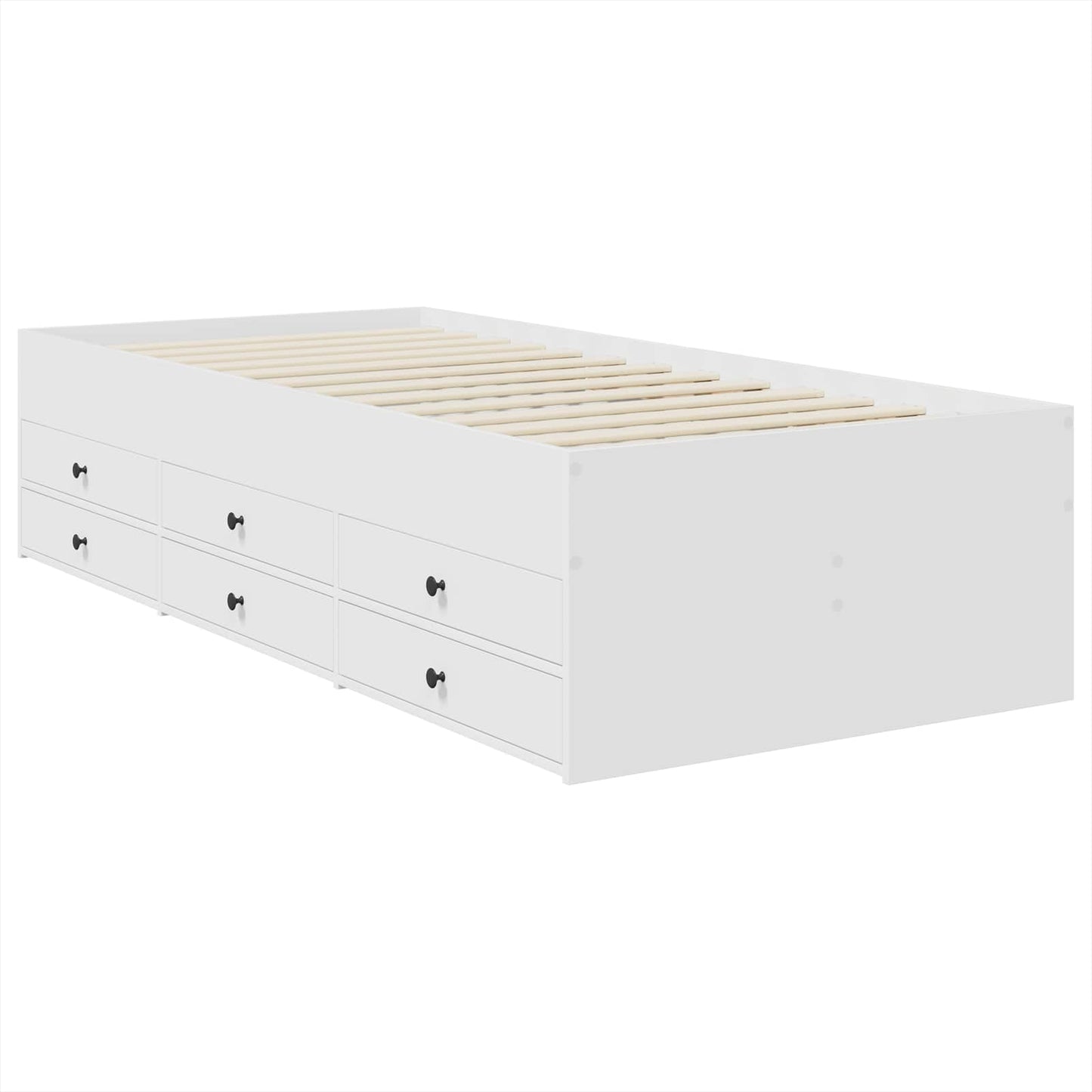 Nappaliágy fiókkal Fehér és fekete 75 x 190 cm Szerelt Fa