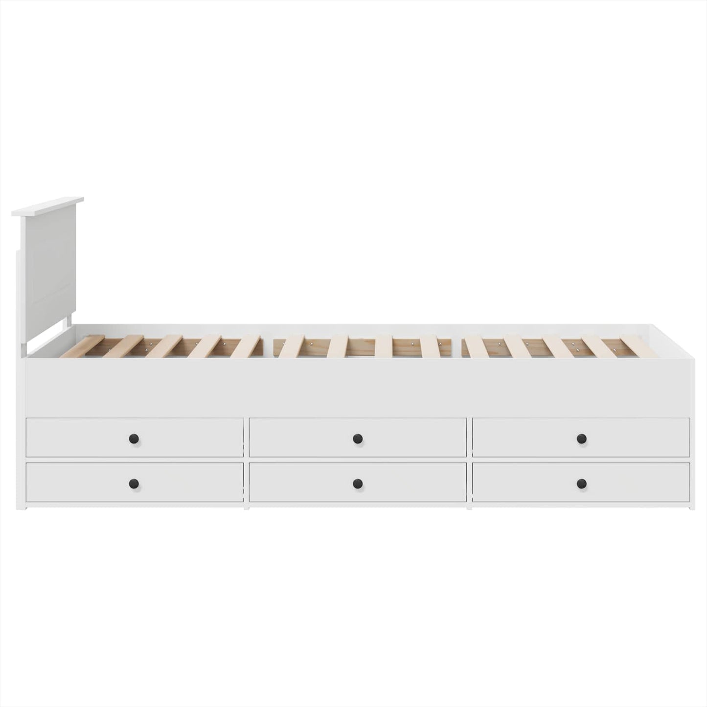 Nappaliágy fiókkal Fehér és fekete 75 x 190 cm Szerelt Fa
