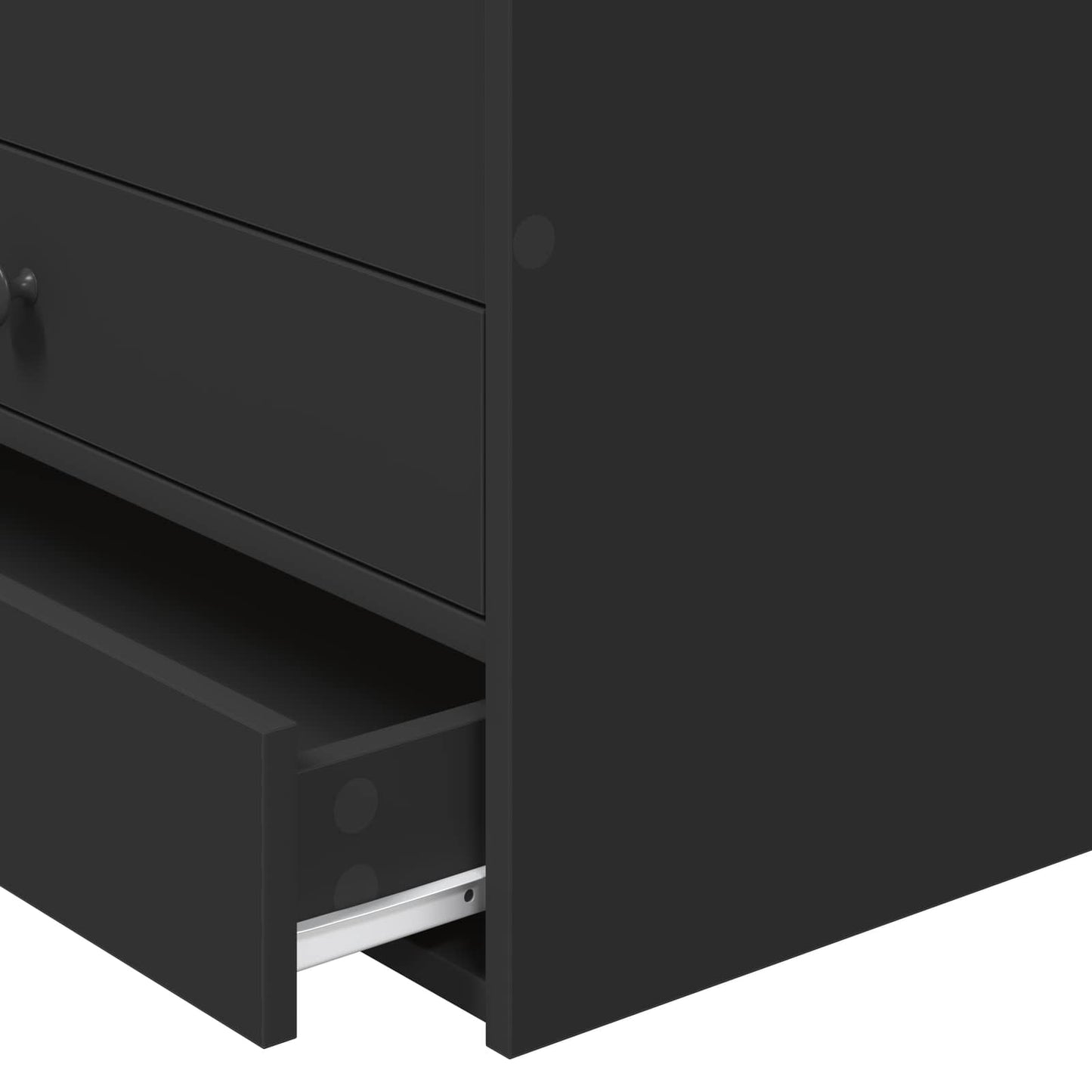 Nappaliágy fiókkal fejtámlával Fekete 75 x 190 cm Szerelt Fa