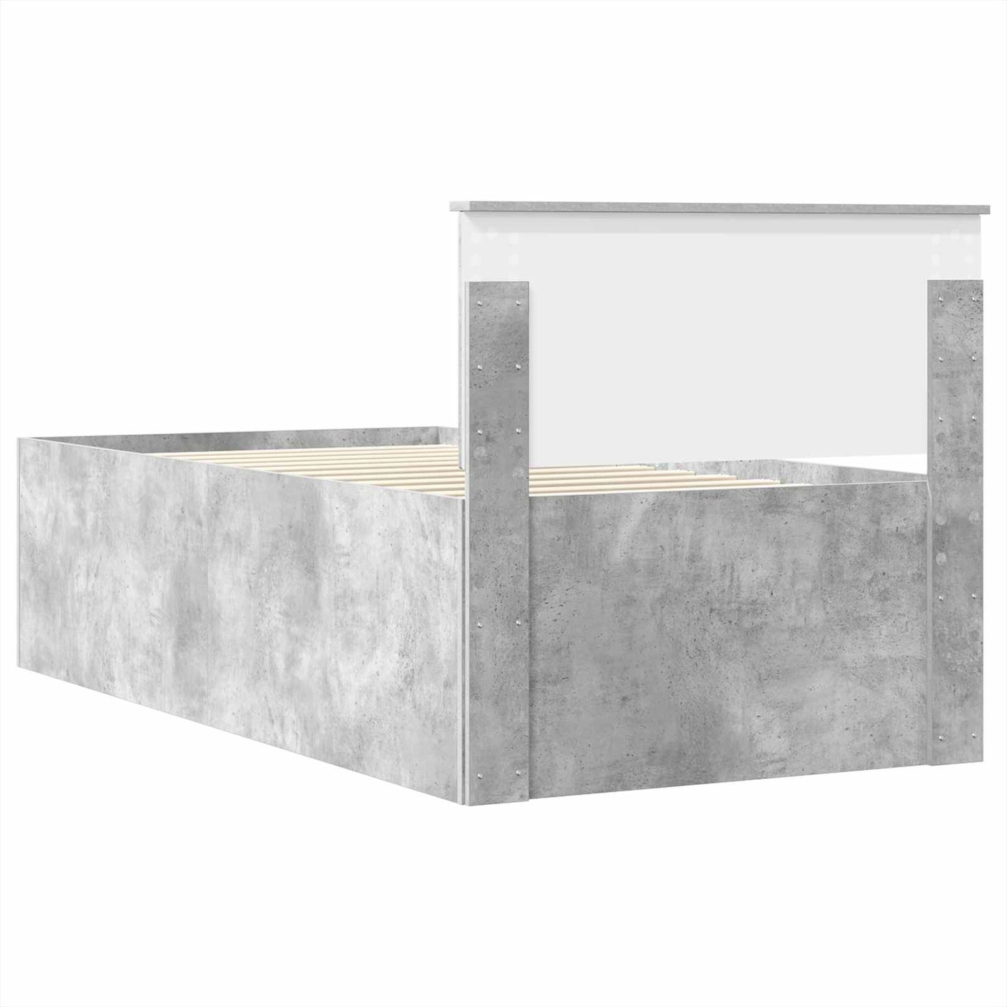 Nappaliágy Beton Szürke és Fekete 70 x 190 cm Szerelt Fa