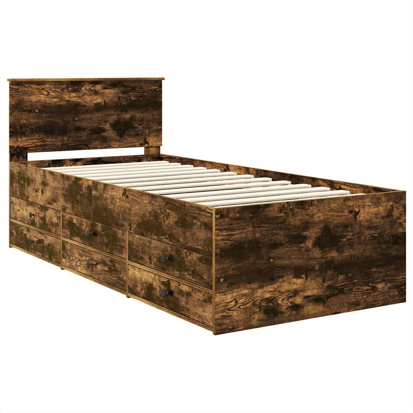 Nappaliágy Füstölt Tölgy és Fekete 75 x 190 cm Szerelt Fa