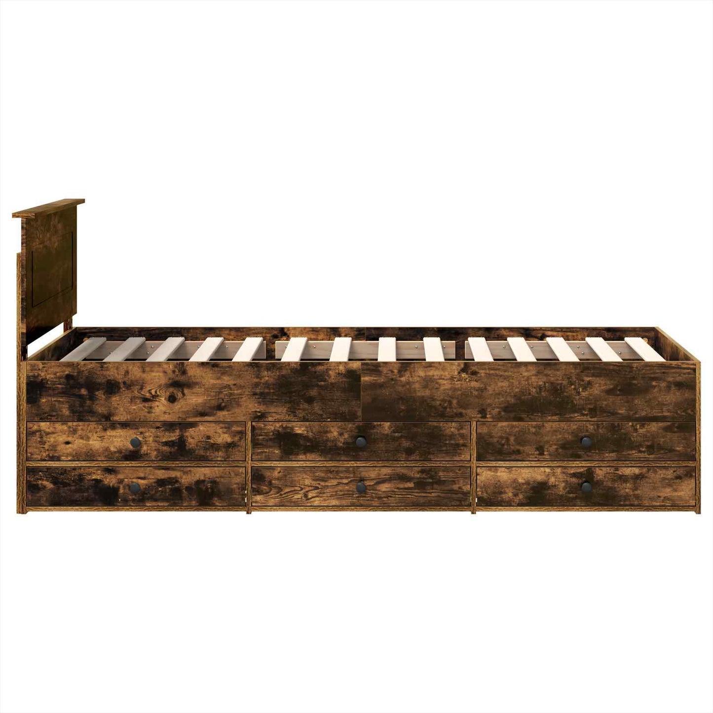 Nappaliágy Füstölt Tölgy és Fekete 75 x 190 cm Szerelt Fa