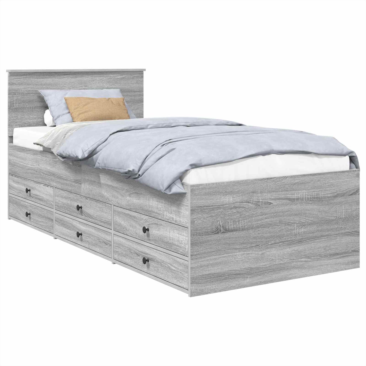 Nappaliágy Szürke Sonoma és Fekete 75 x 190 cm Szerelt Fa