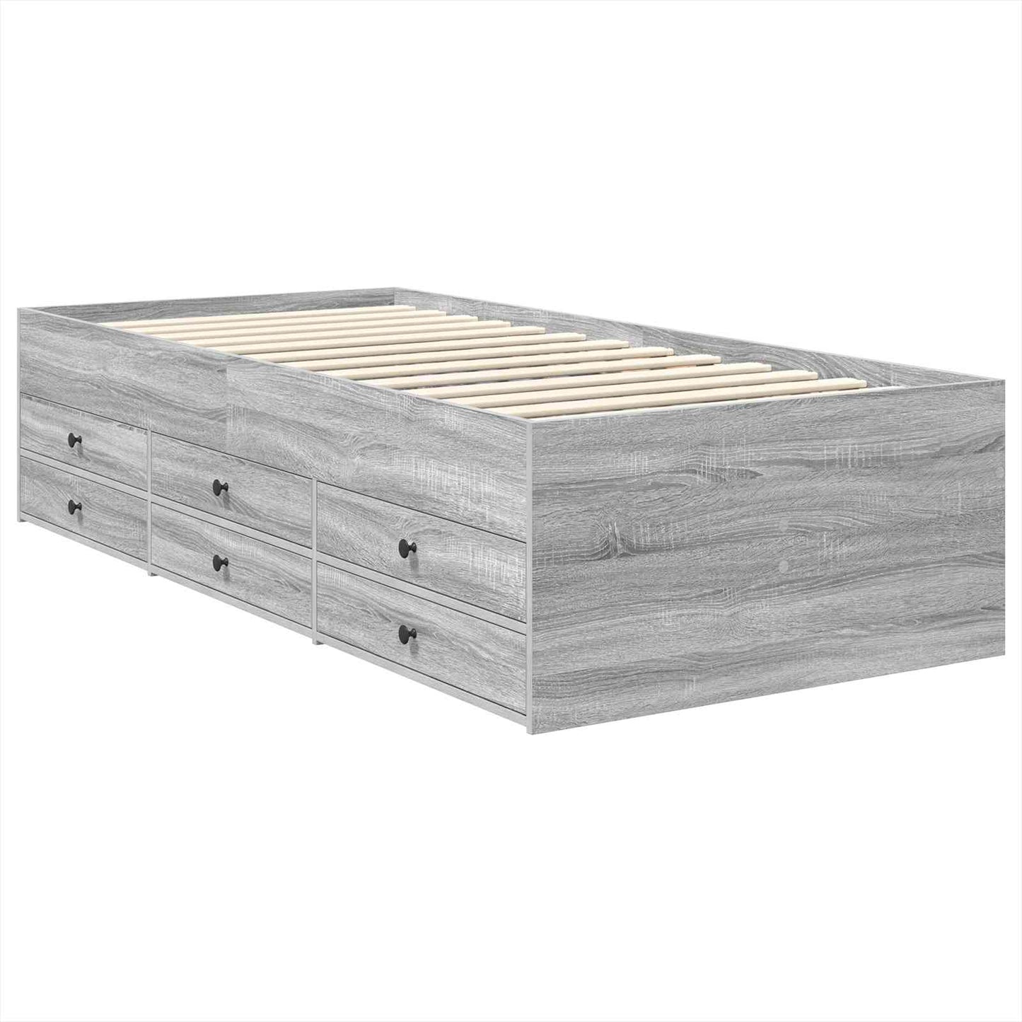 Nappaliágy Szürke Sonoma és Fekete 75 x 190 cm Szerelt Fa