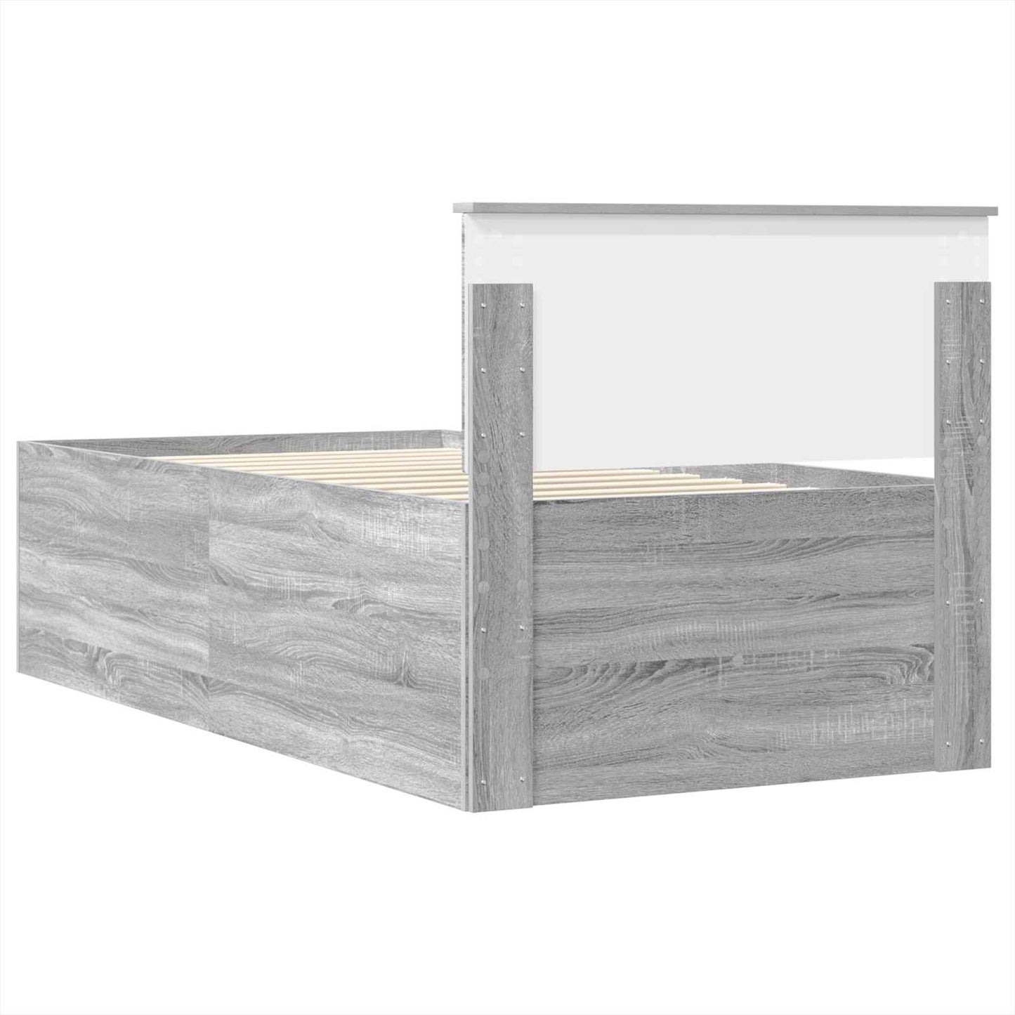 Nappaliágy Szürke Sonoma és Fekete 75 x 190 cm Szerelt Fa