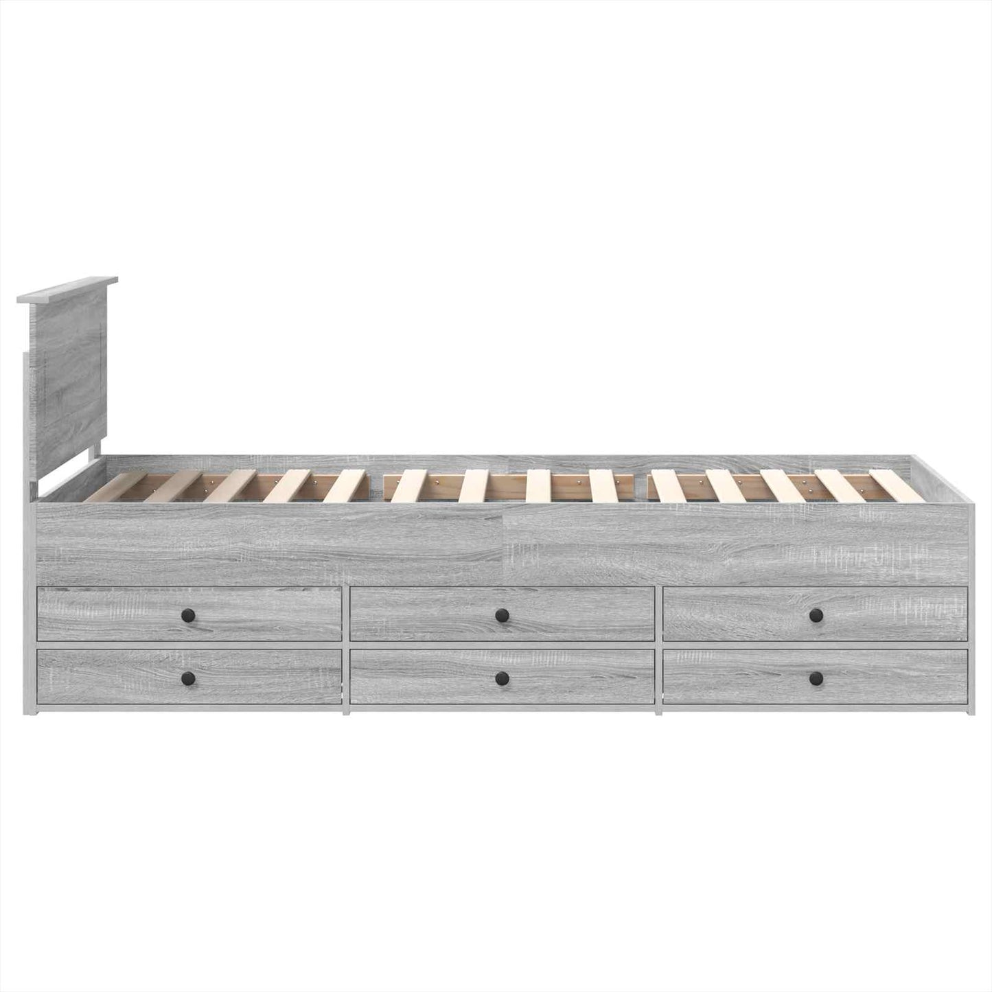 Nappaliágy Szürke Sonoma és Fekete 75 x 190 cm Szerelt Fa