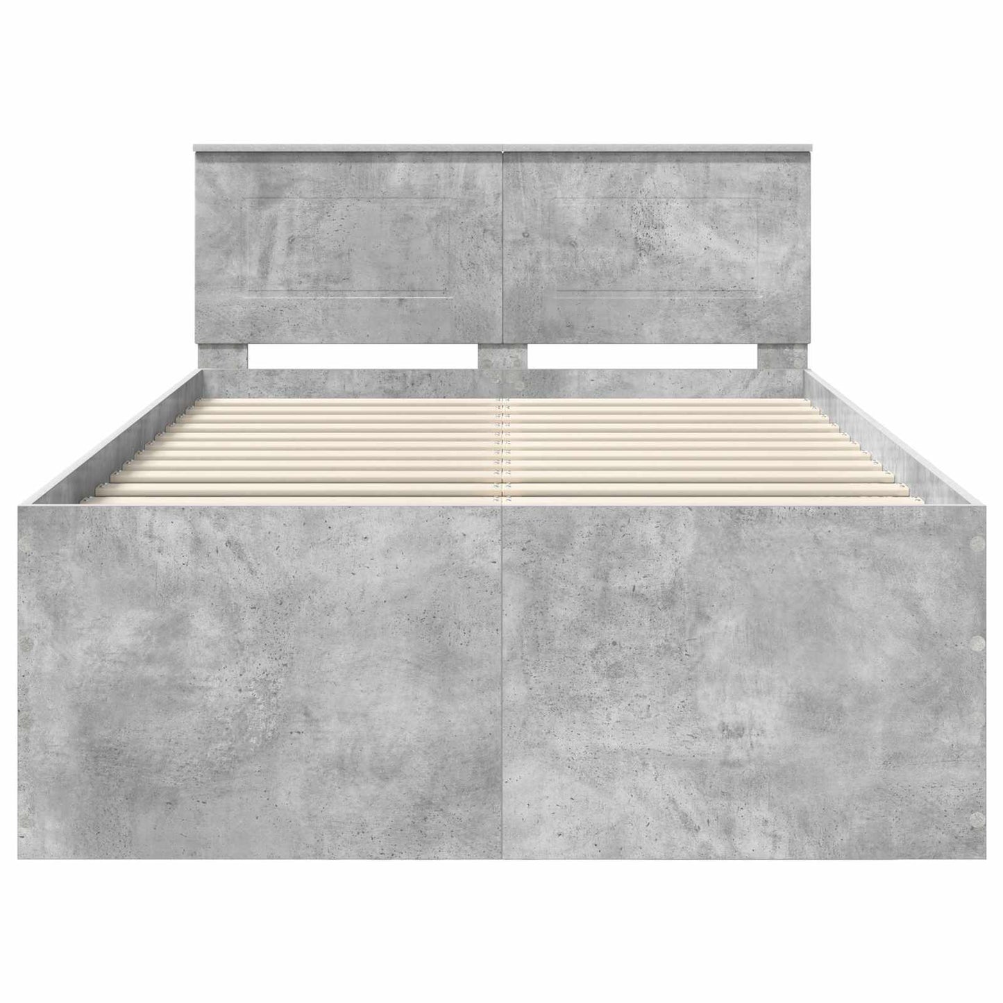Ágykeret fejtámlával Beton Szürke 120 x 190 cm Szerelt Fa