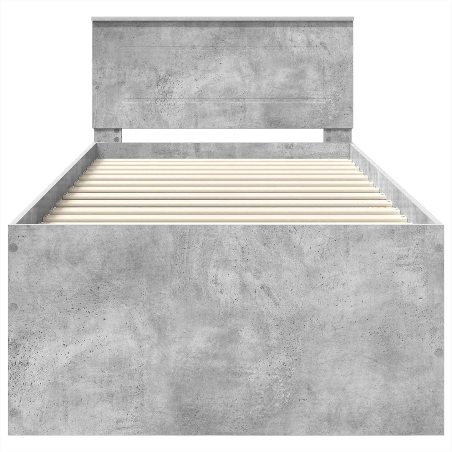 Ágykeret fejtámlával Beton Szürke 90 x 190 cm Faanyag