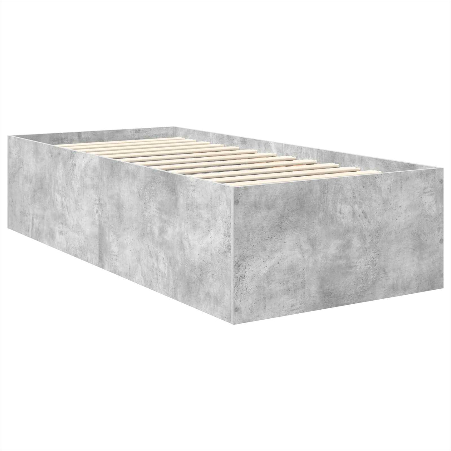 Ágykeret fejtámlával Beton Szürke 75 x 190 cm Faanyag