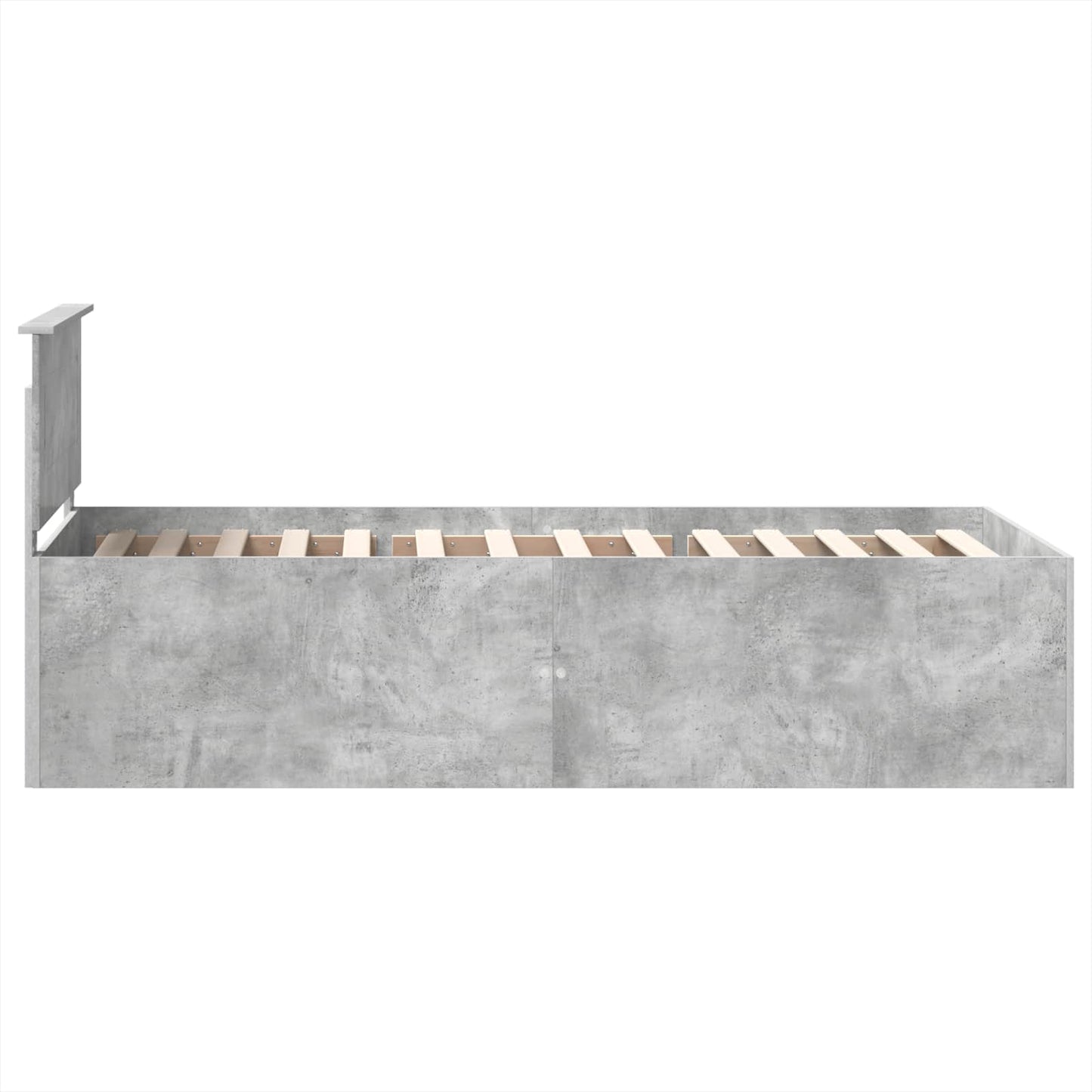 Ágykeret fejtámlával Beton Szürke 75 x 190 cm Faanyag
